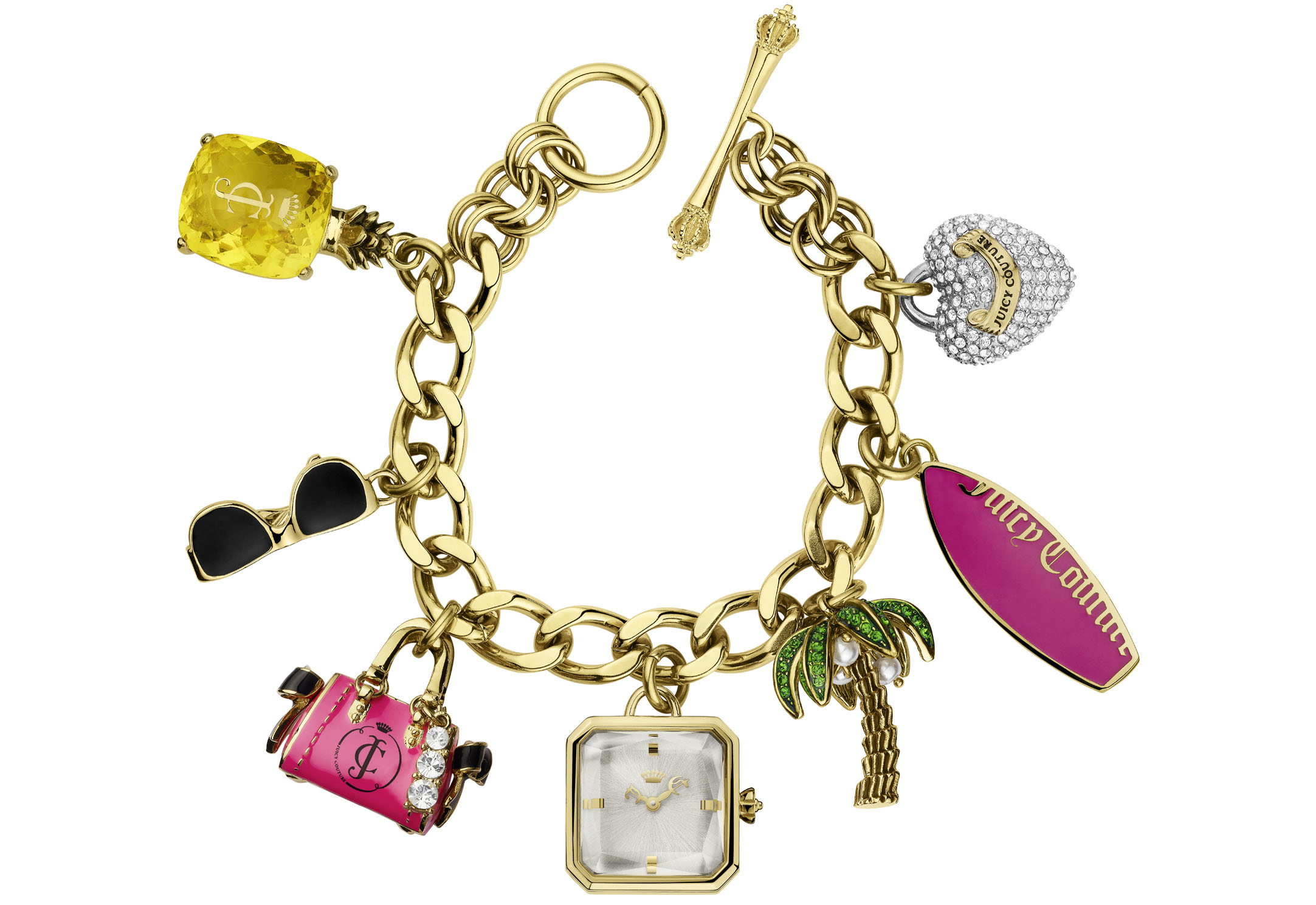 NWT JUICY COUTURE 3 BAND WATCH w/ CHARMS Juicy Couture Women 30 m (3 ATM) Water Resistance  main image 4