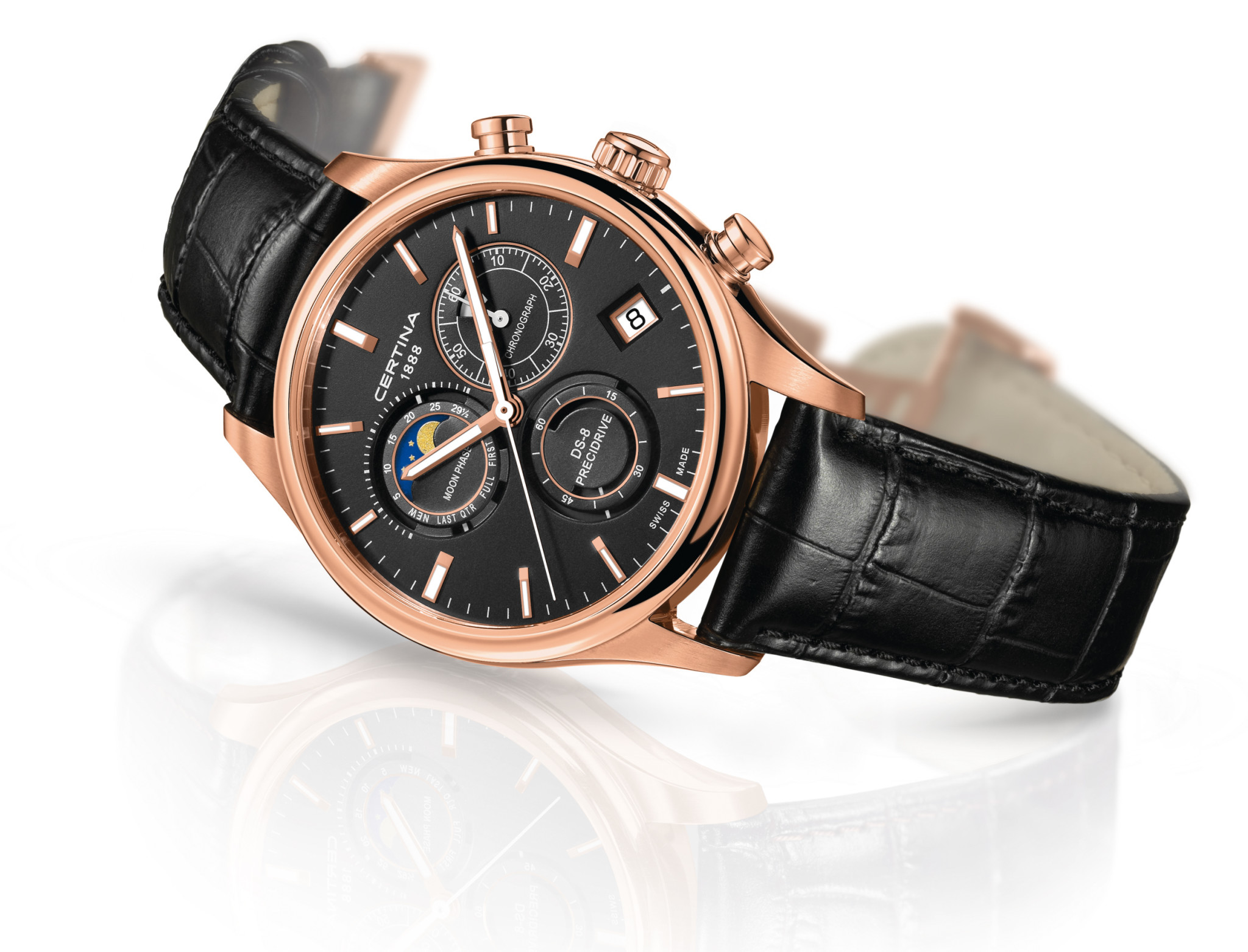 Certina ds8 chrono moonphase rose