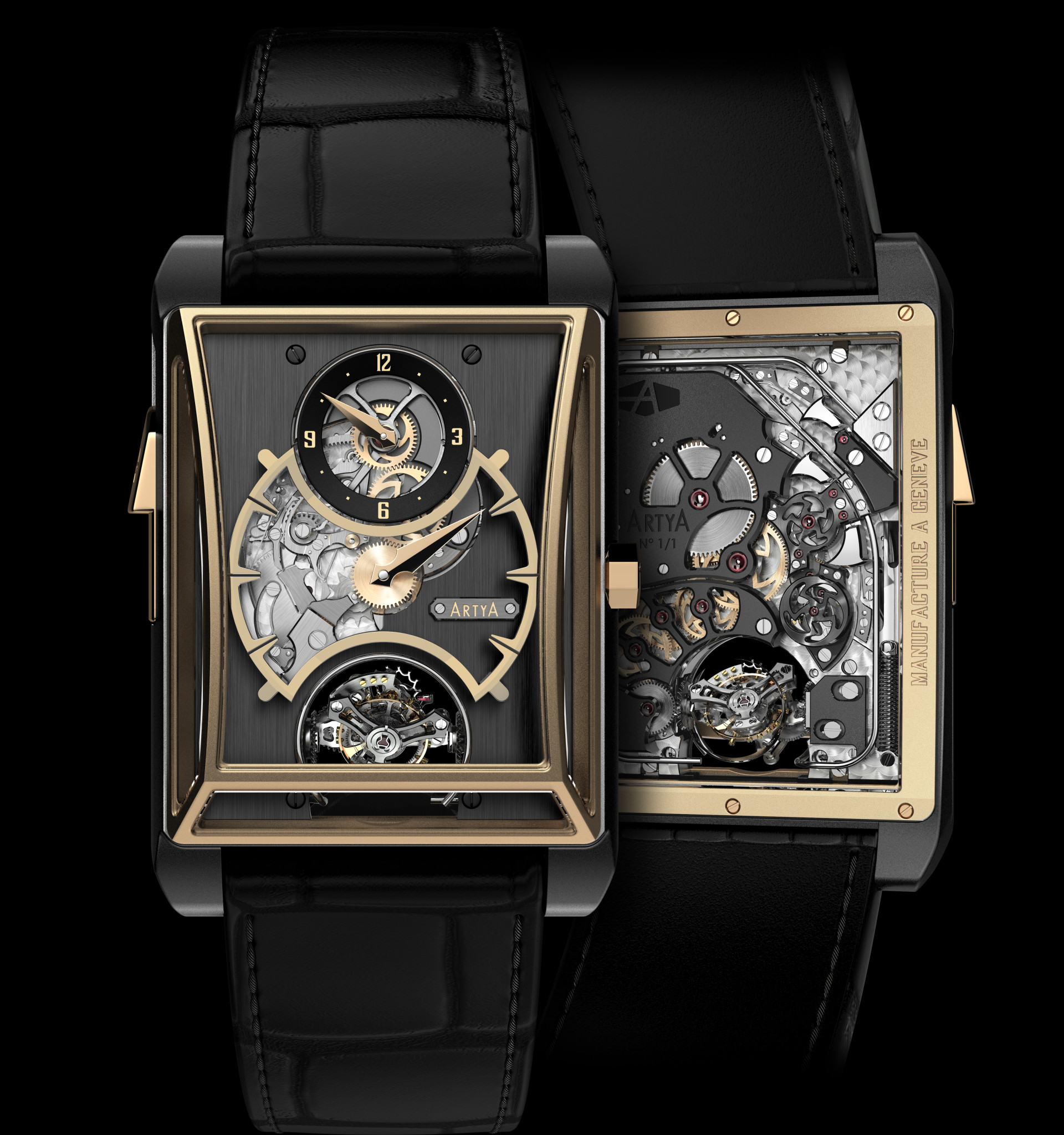 Artya 3 gongs minute repeater regulator and double axis tourbillon