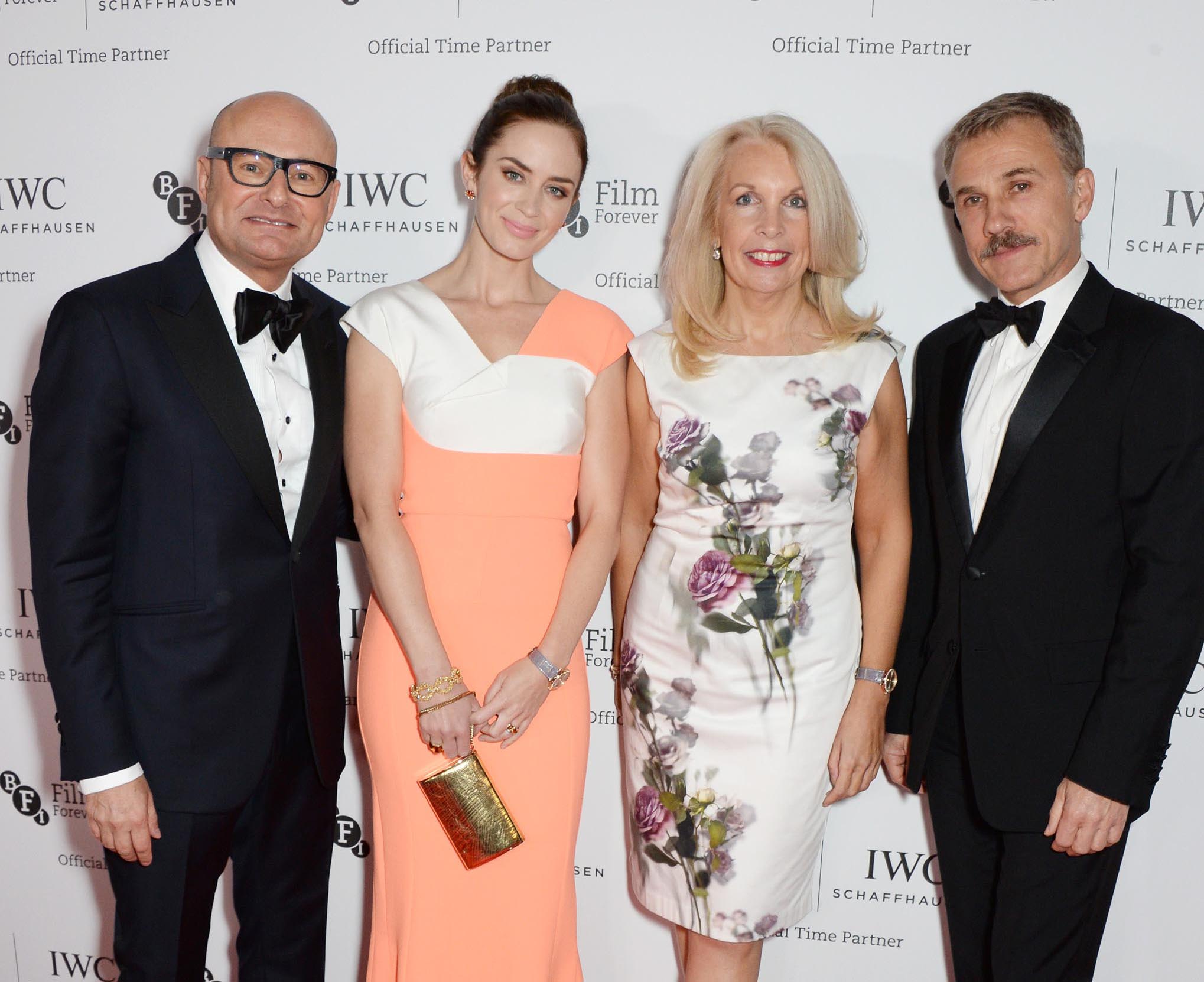 Georges kern ceo iwc schaffhausen emily blunt amanda nevill ceo of the bfi and christoph waltz attend the bfi london film festival iwc gala dinner in 2014