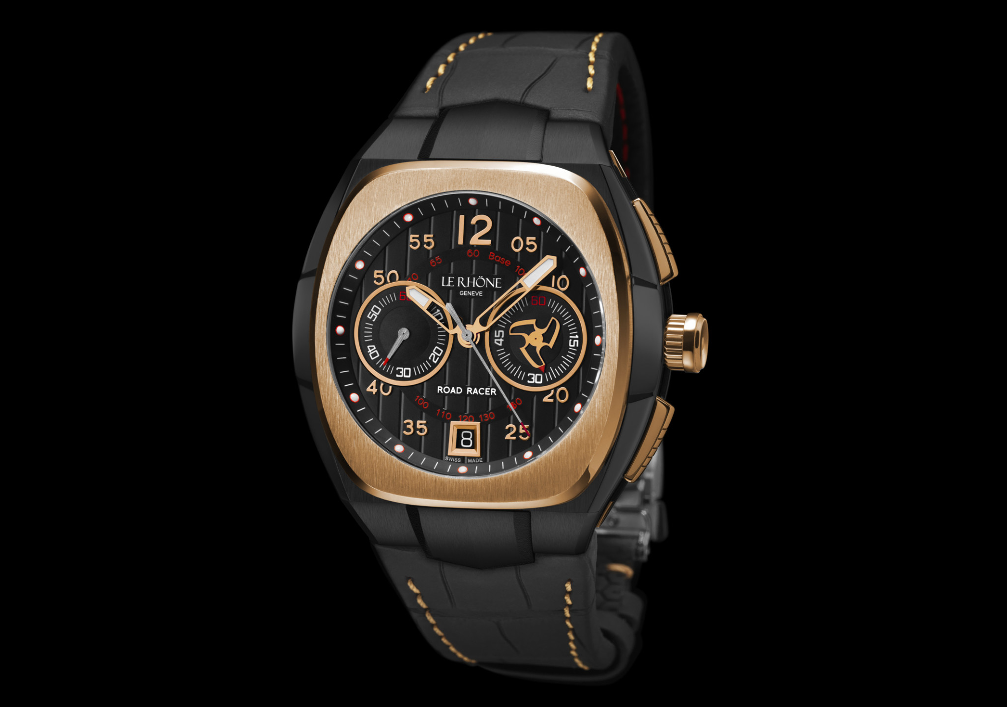 Le rhone road racer gold black dial