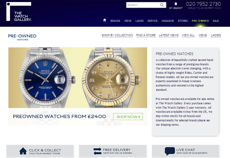 The watch gallery pre owned watches
