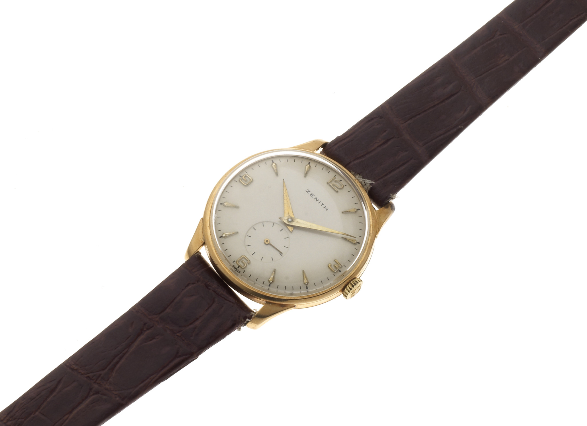 Zenith. An 18k gold manual wind wristwatch