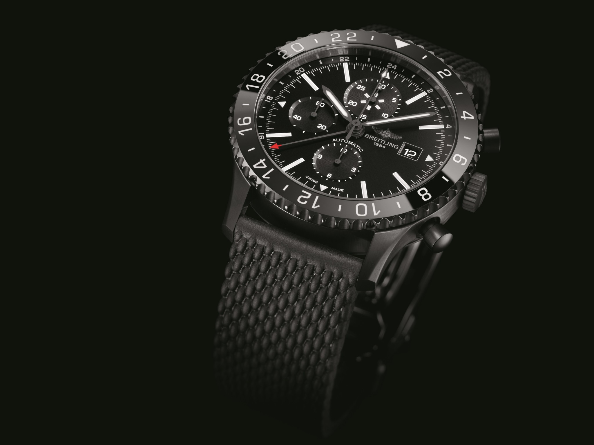 Breitling chronoliner blacksteel best sale