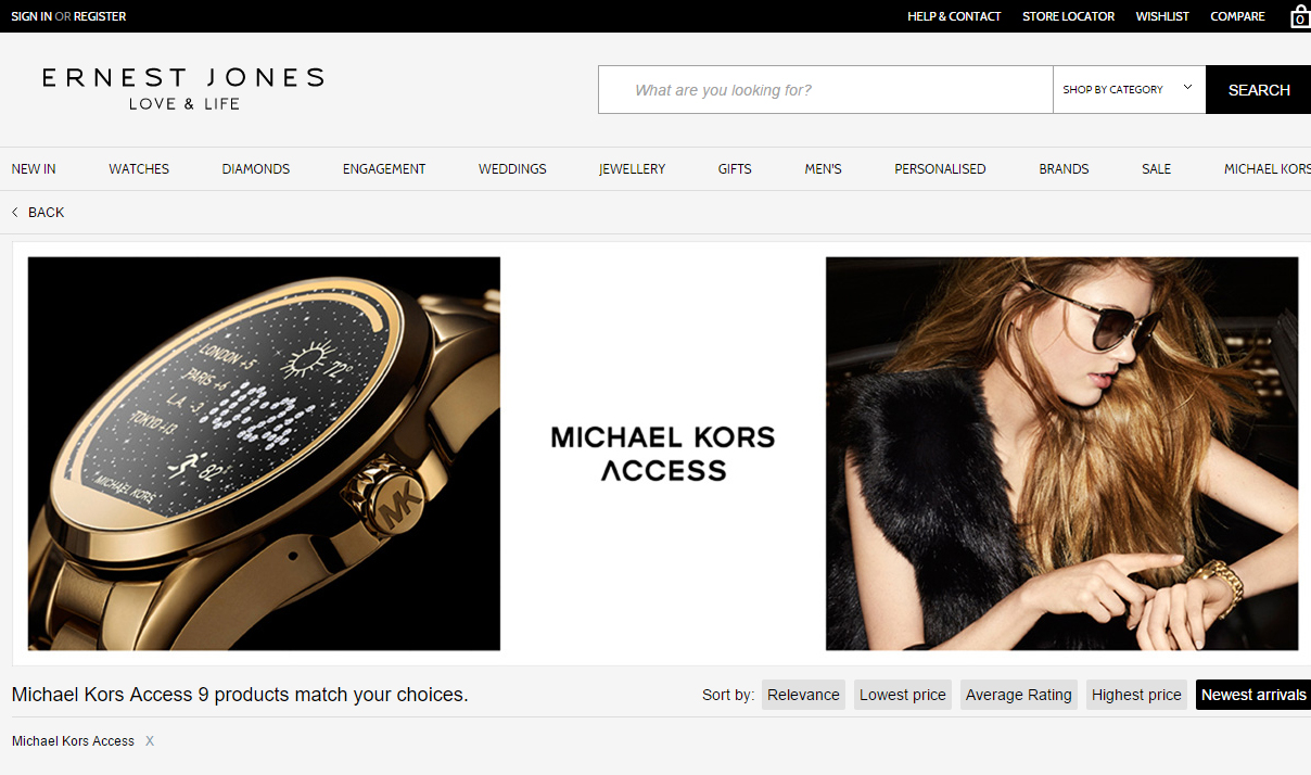 Erenest jones michael kors access