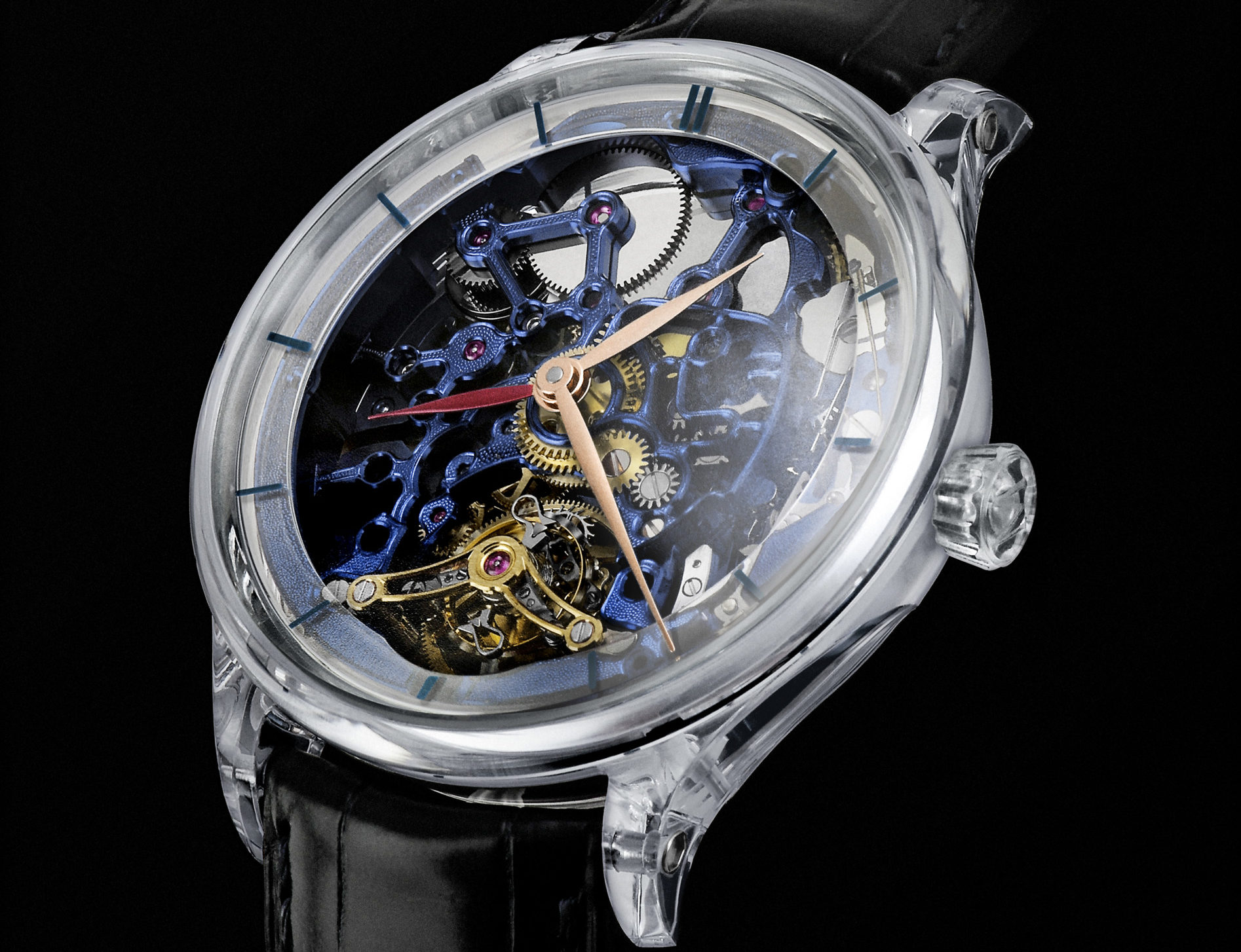 H hoser venturer tourbillon dual time sapphire blue skeleton e1479720934105