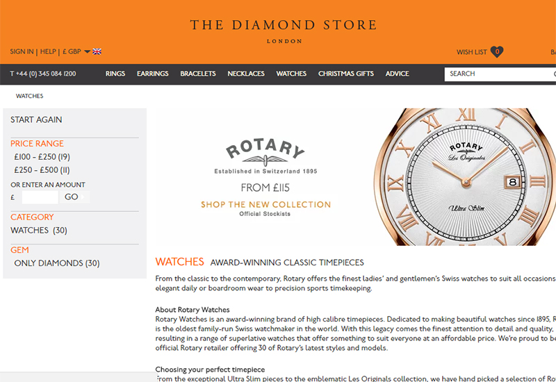 Diamondstore website