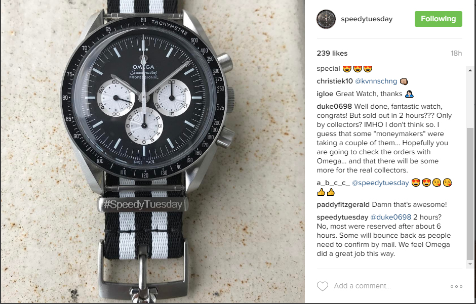 Omega speedy tuesday instagram