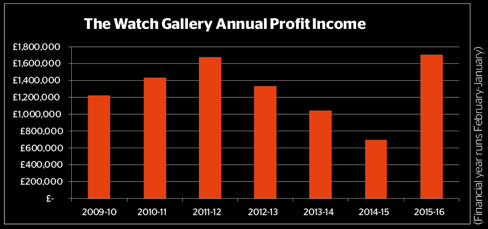 The watch gallery annual profit