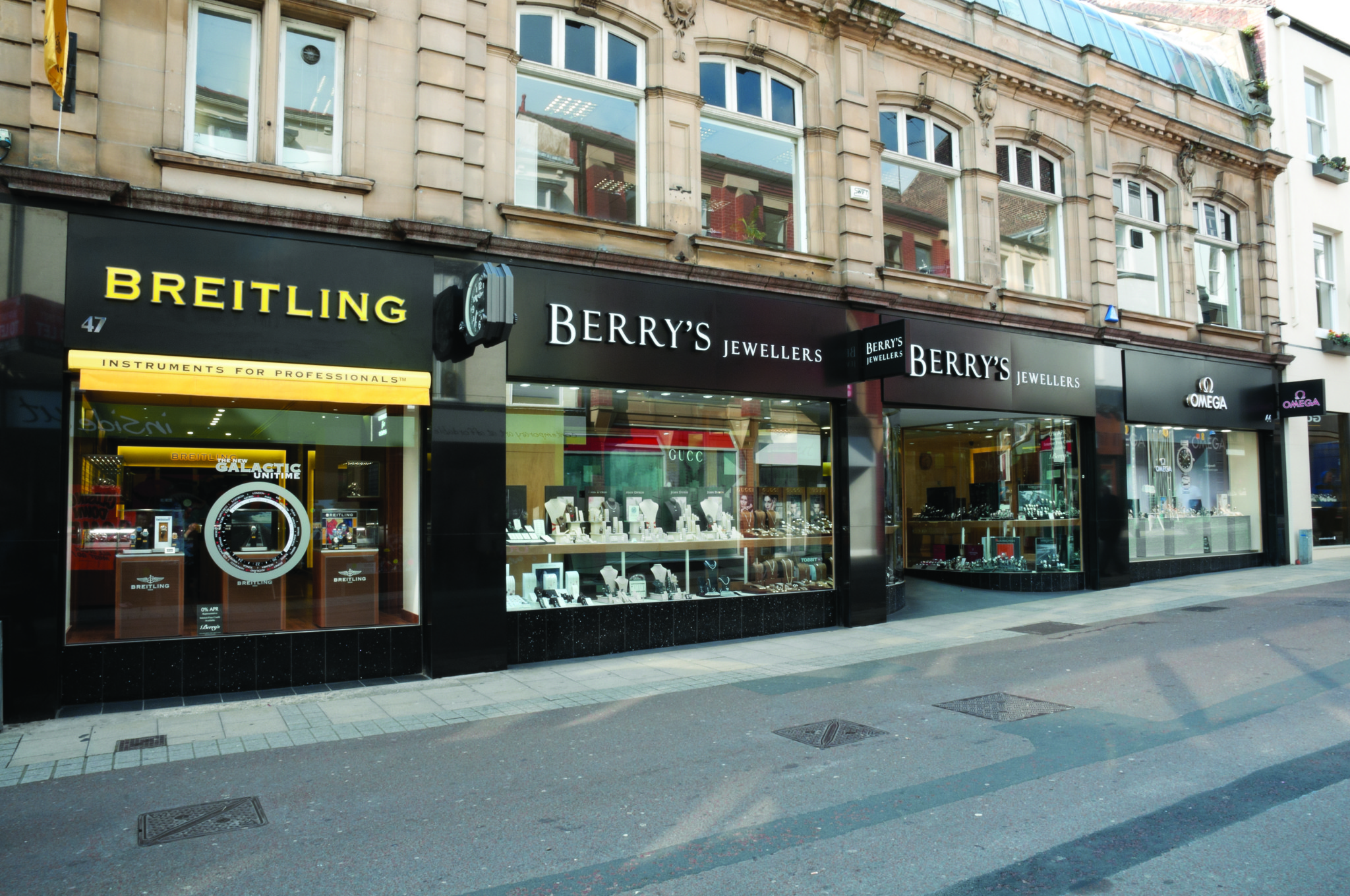 Berry's has created a parade of luxury monobrand store fronts on commercial street in leeds. Rivals have rolex and patek philippe boutiques on the same street, turning it into a local version of london's bond street.