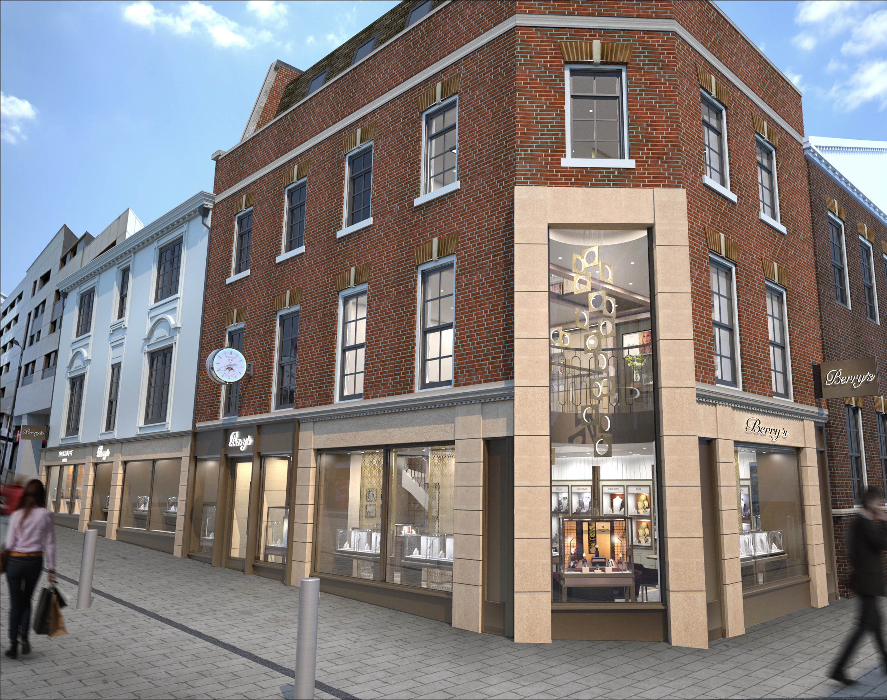 Berry's is doubling the size of its flagship leeds store this summer. This artist's impression shows how the corner position gives space to jewellery and luxury watch brands.
