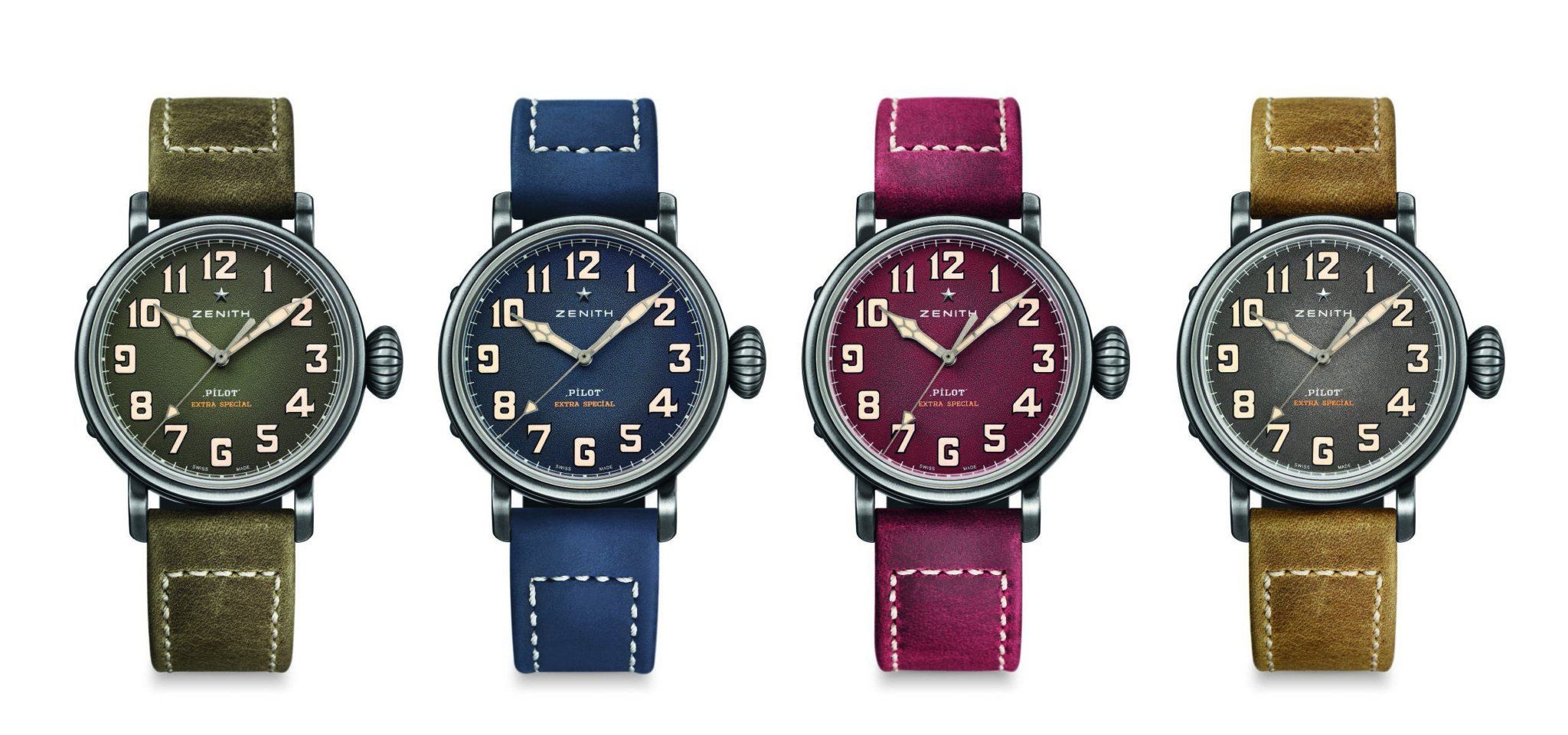Zenith has created multiple colours of its pilot type 20 this year that will look great on display.
