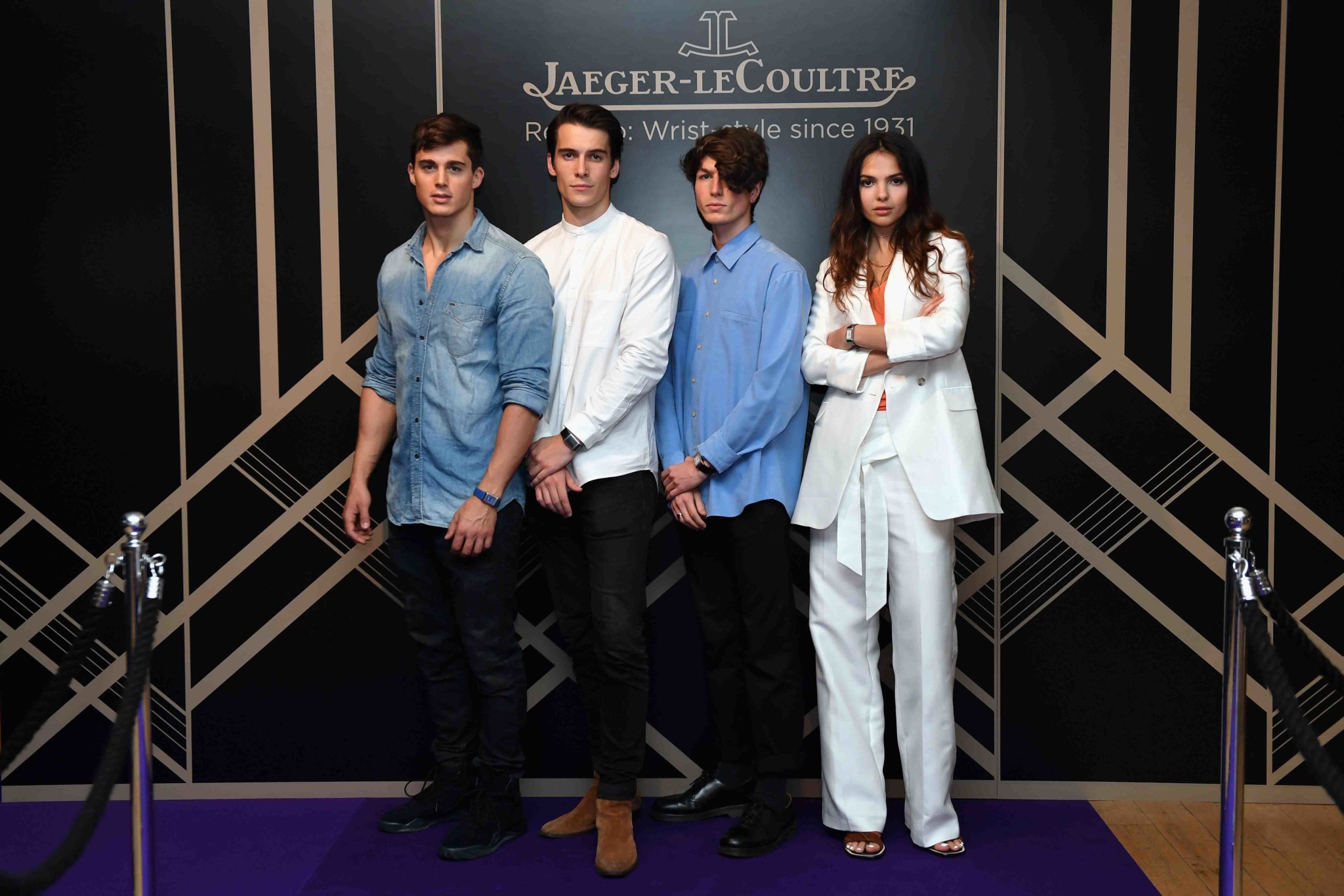 London, england - may 31: (l-r) pietro boselli, harry rowley, zaki maoui and doina ciobanu attend jaeger-lecoultre & christie's "roaring 20's, reverso 30's" party at christie's south kensington on may 31, 2017 in london, england. (photo by chris j ratcliffe/getty images for jaeger-lecoultre) *** local caption *** pietro boselli; harry rowley; zaki maoui; doina ciobanu
