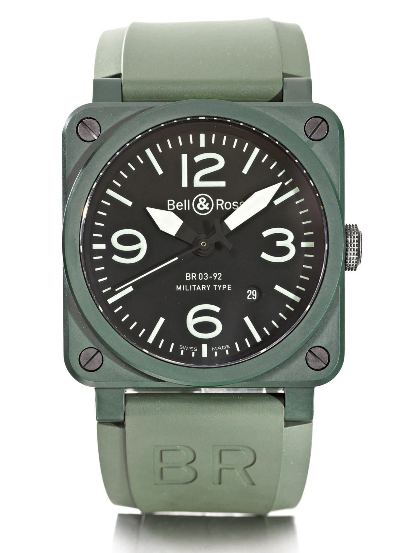 9730 green coated ceramic square form automatic (lot 2, 1)
