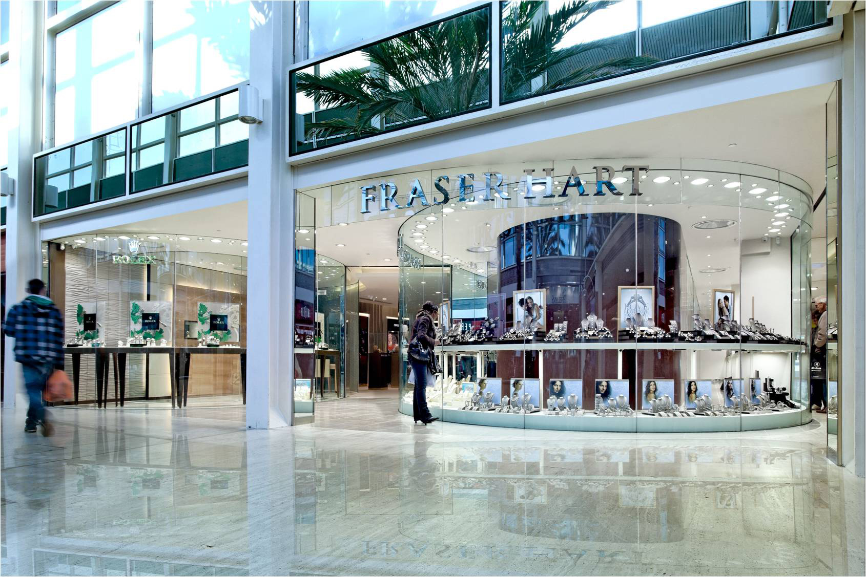 Fraser hart in milton keynes shows how new stores draw people deeper into the shop to see jewellery and watches.
