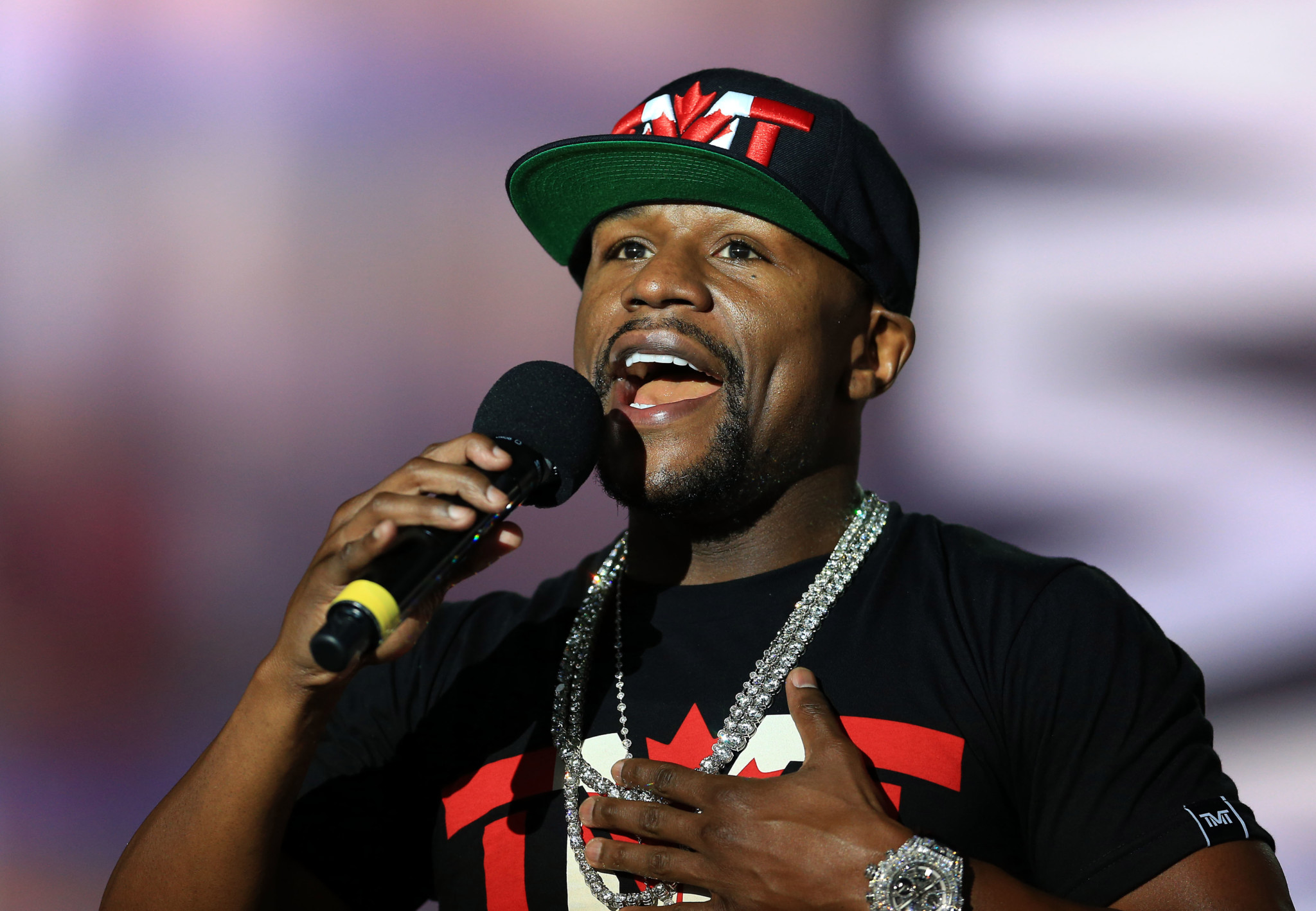 Floyd mayweather jr. During the press conference