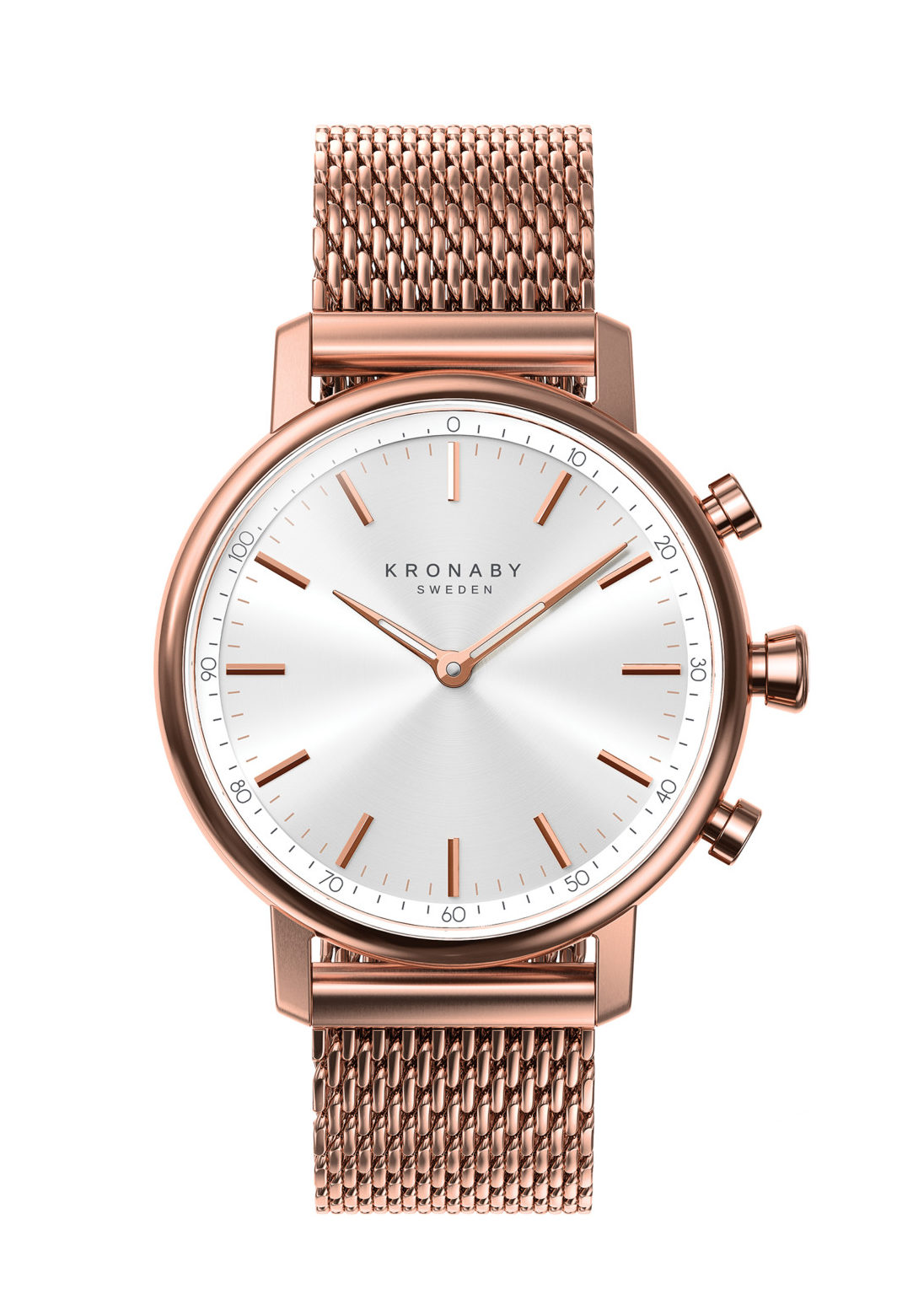 The carat family expresses scandinavian refinement and elegance and is made of carefully selected premium materials and finishes that kronaby has chosen to match an effortless sense of style. The case size is 38mm and the model comes in six different variants with 18mm bracelets in stainless steel, solid links/mesh or leather.