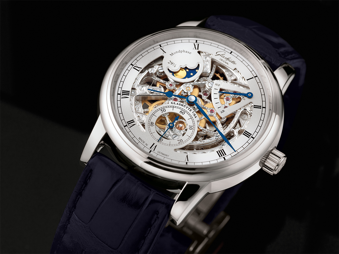 Glashutte original senator moon phase skeletonised edition