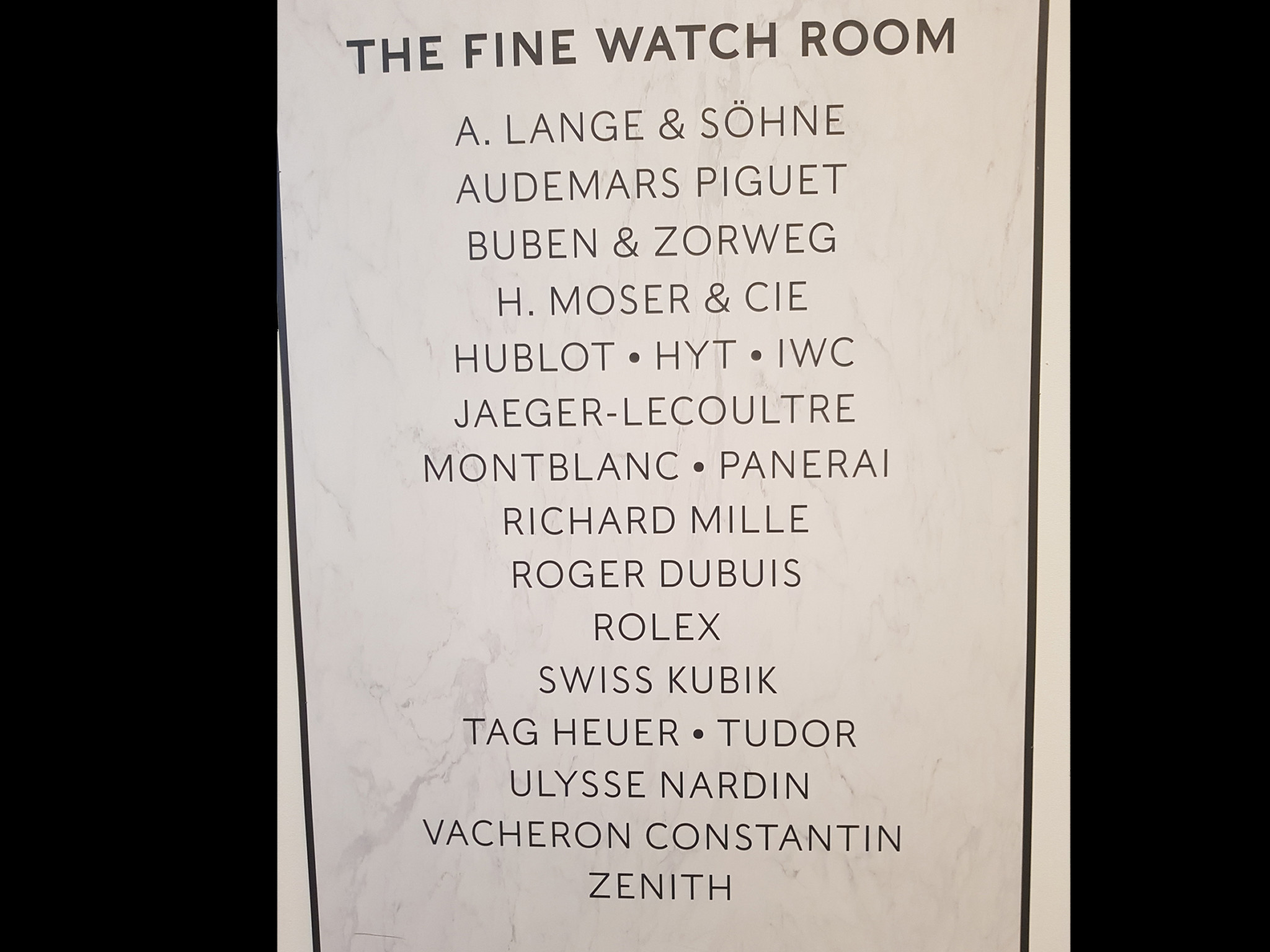 Harrods fine watch room brands
