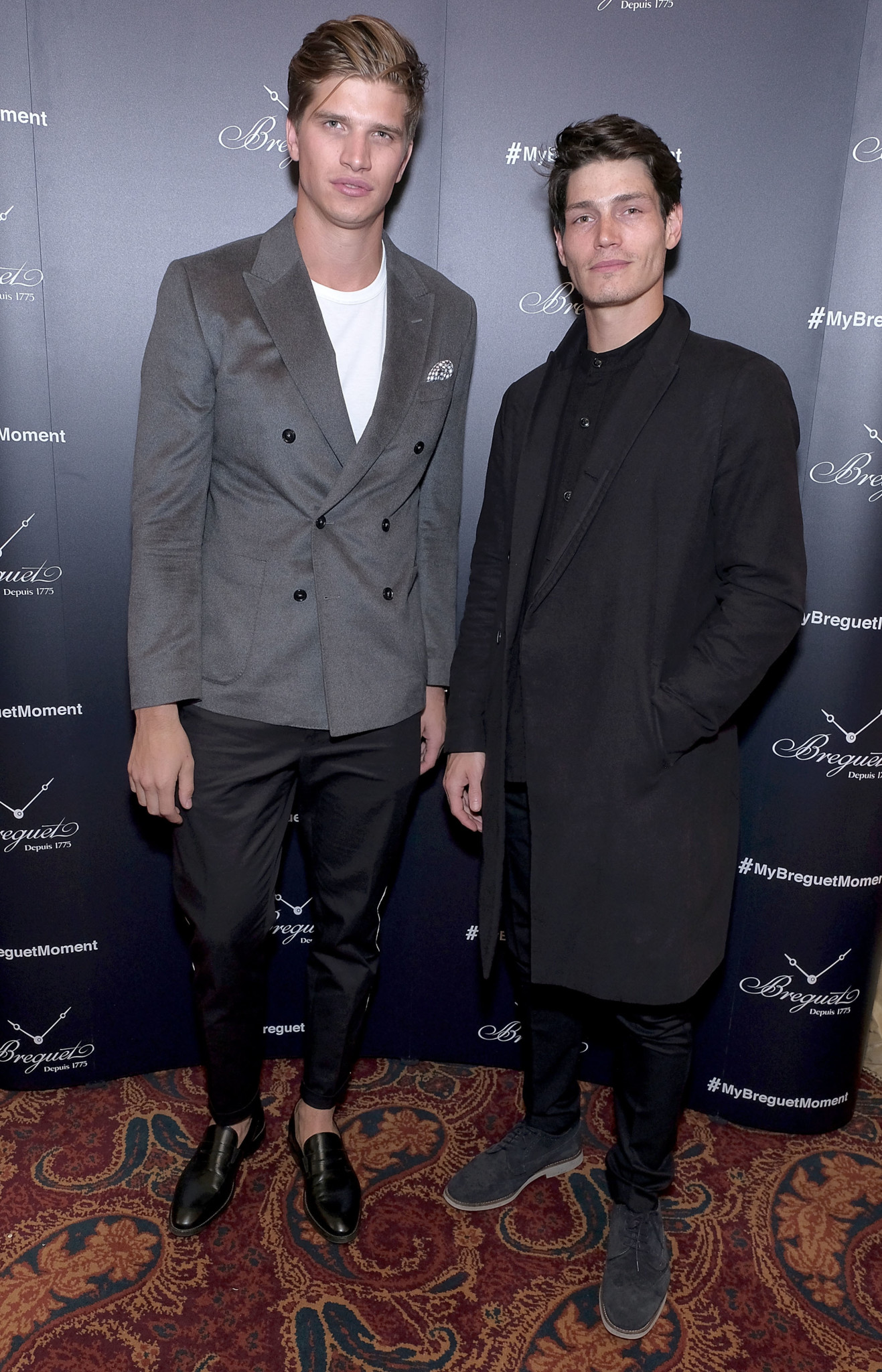 London, england - october 04: toby huntington-whiteley and sam way attend the breguet classic tour #mybreguetmoment in association with the gentleman's journal at mark's club on october 4, 2017 in london, england. (photo by david m. Benett/dave benett/getty images for breguet) *** local caption *** toby huntington-whiteley; sam way