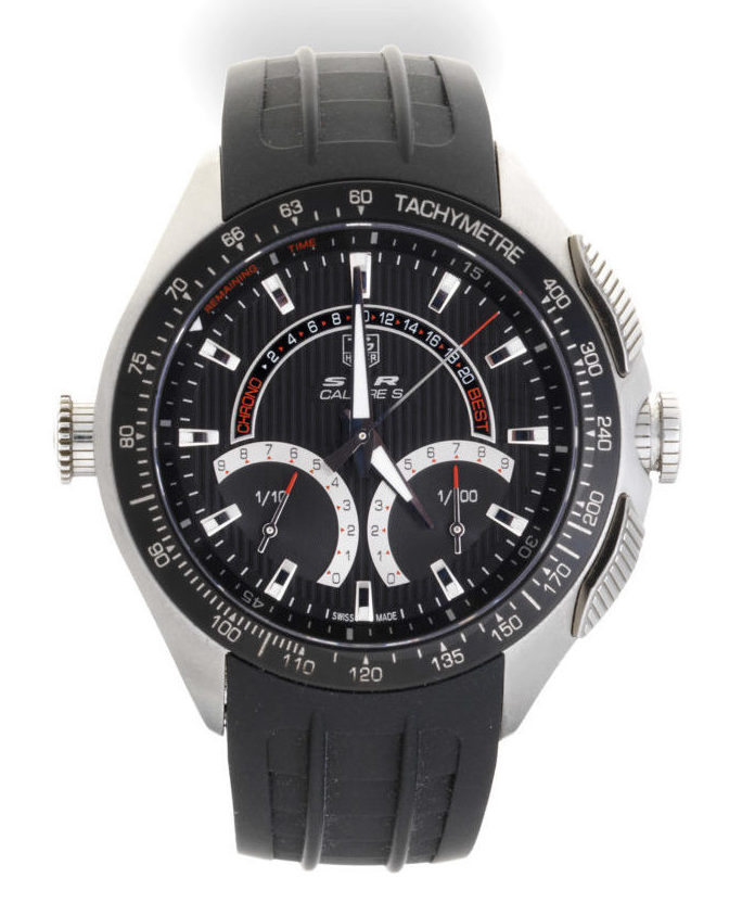 Tag heuer black dlc coated stainless steel automatic calendar chronograph is expected to sell for £1,500-2,000.