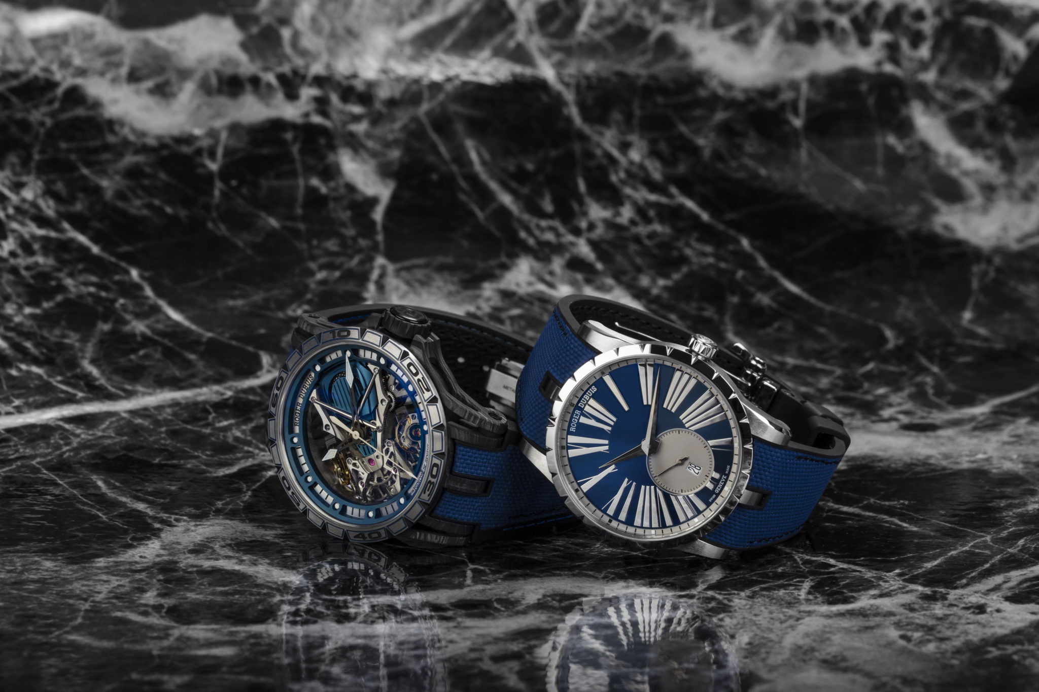 Roger dubuis rddbex0740 723589 blue social 45mm and roger dubuis rddbex0730 723299 skeleton social 45mm 00966
