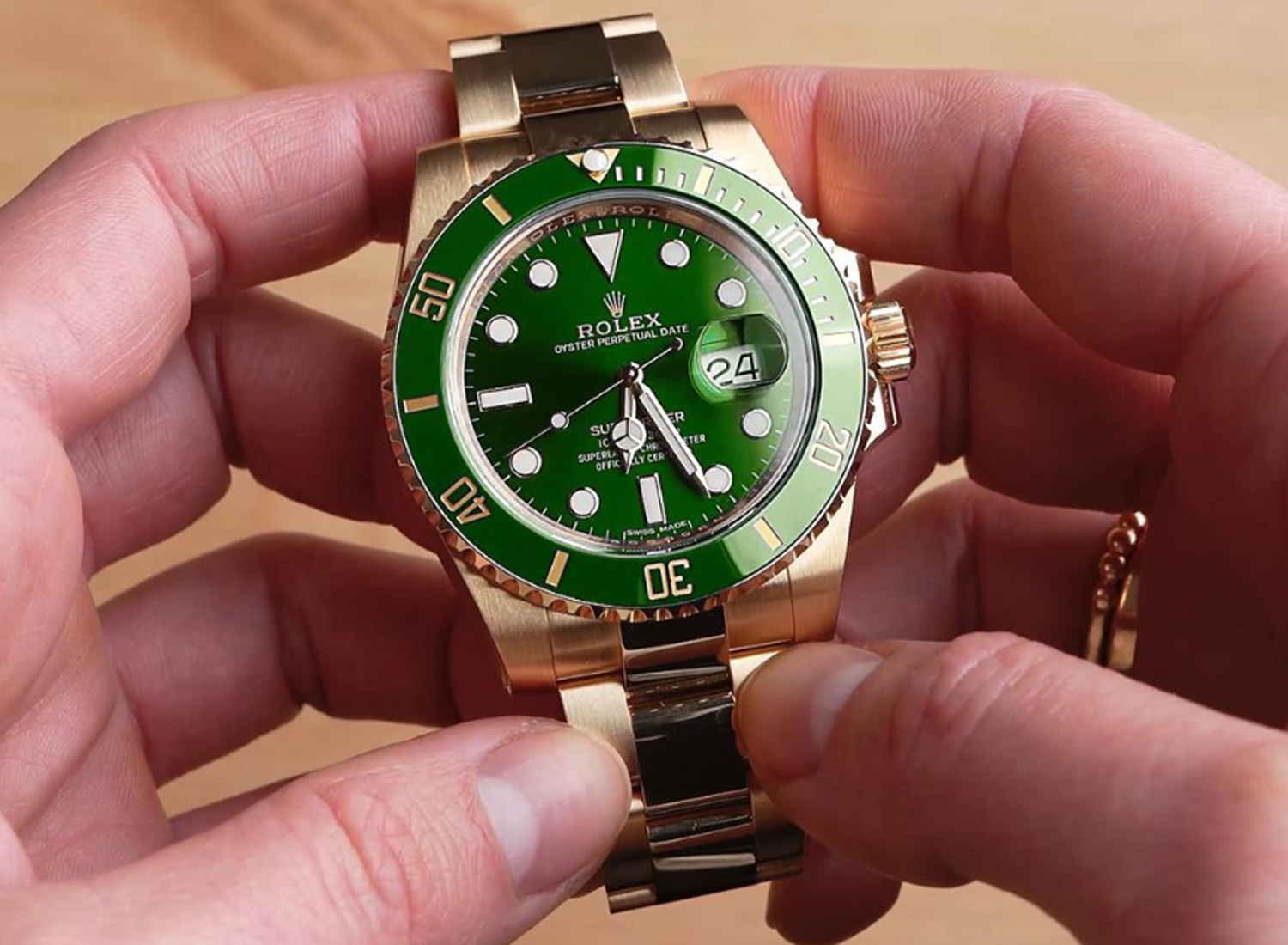 Rolex submariner gold and green