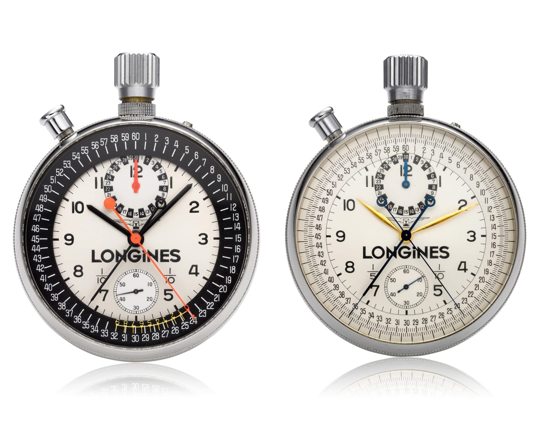 Longines two split second chronograph pocket watches e1583238259388