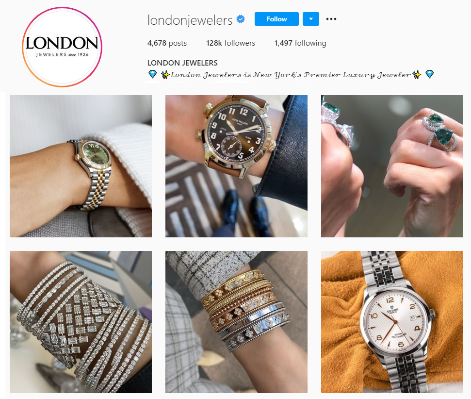 London jewelers instagram