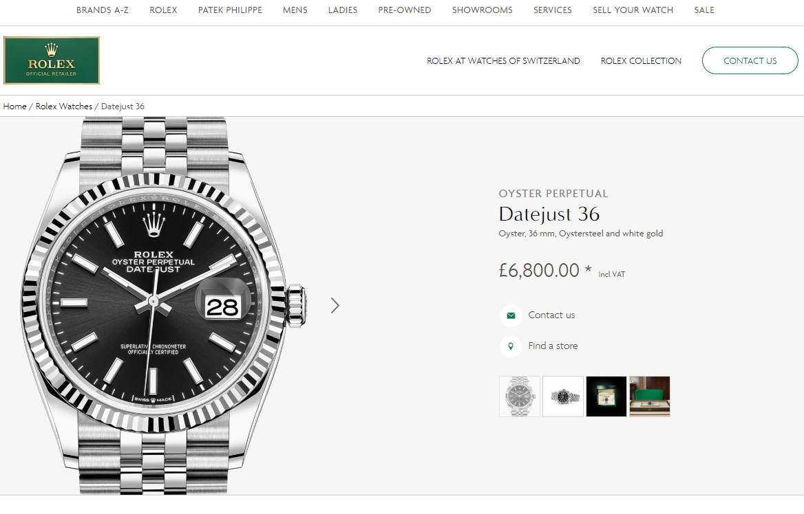 Rolex ecommerce