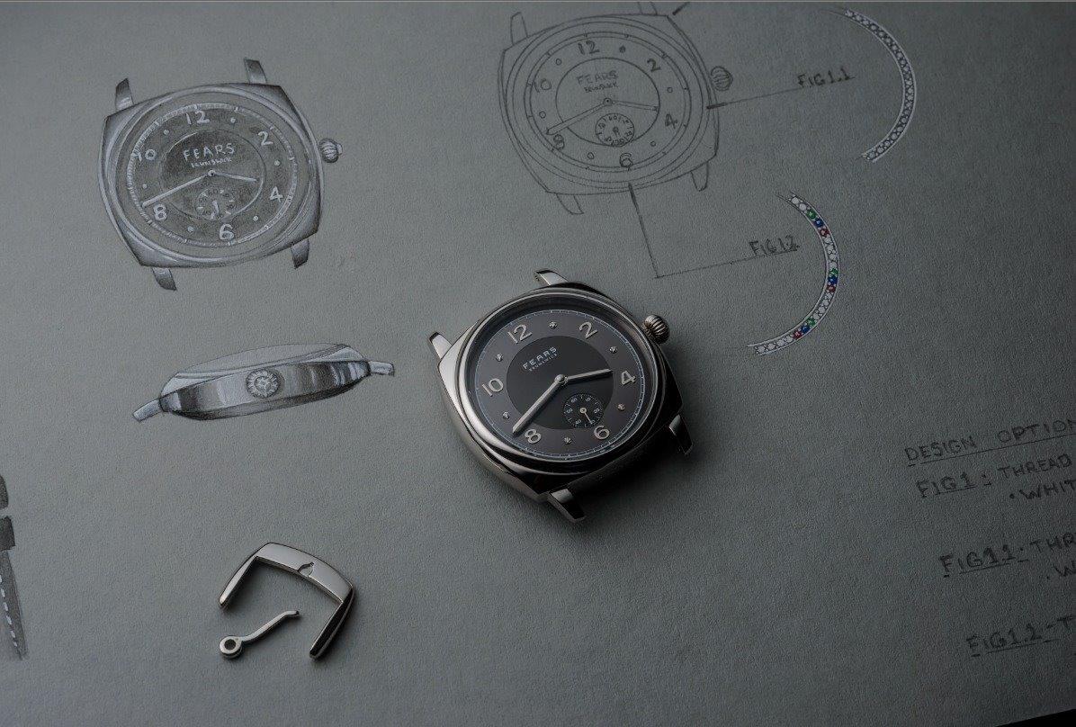 Fears brunswick pt anthracite and diamond dial with jewellers drawing