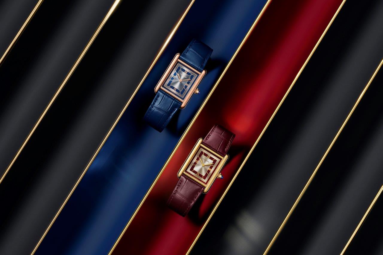 Cartier Tank Louis Cartier Watch - 33.7 mm x 25.5 mm Rose Gold Case - Silvery Blue Dial - Navy Blue Alligator Strap - WGTA0058