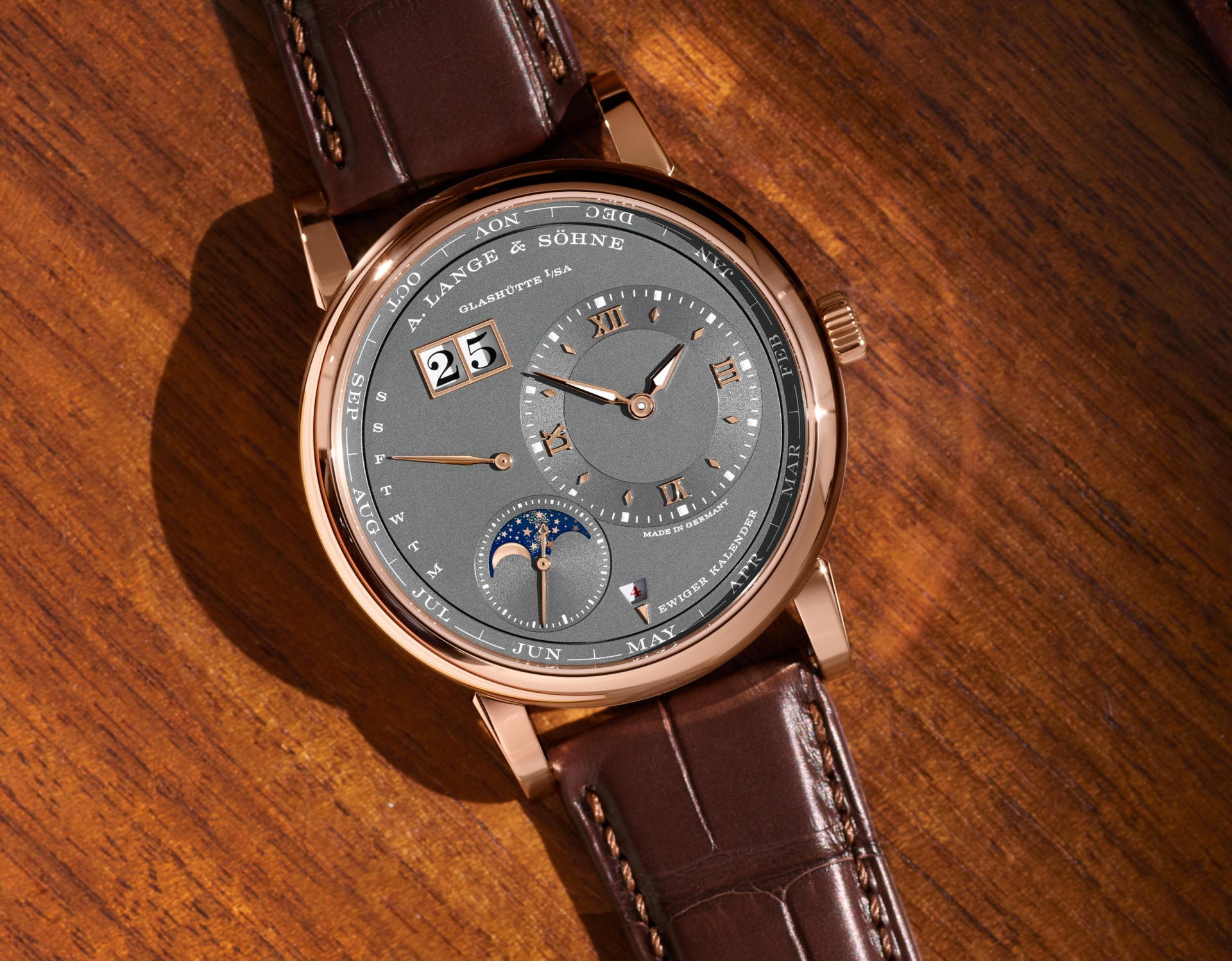 Lange 1 perpetual calendar pink gold lifestyle 1