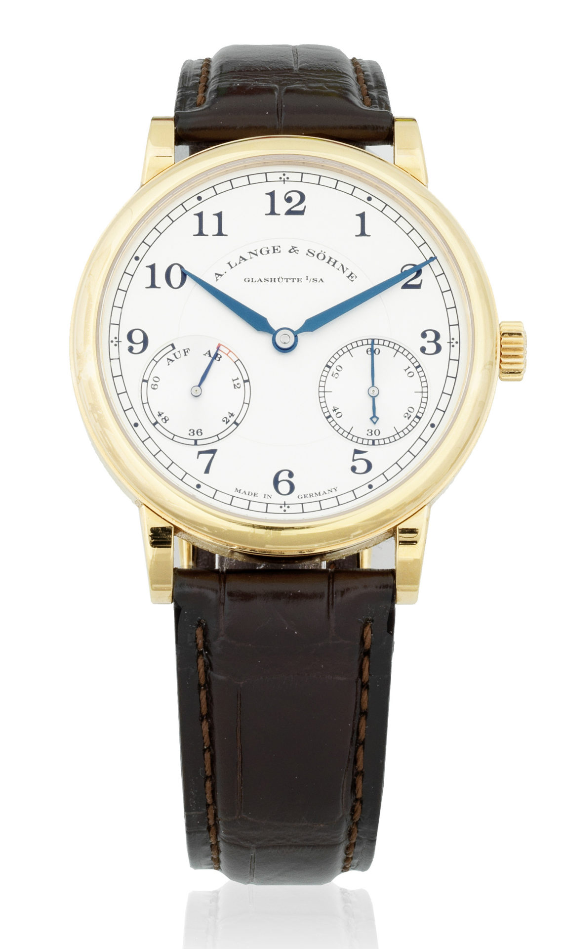 187 a. Lange sohne. An 18k rose gold manual wind wristwatch with up and down indication 1815 up down ref lsls2344ad purchased 10th july 2017