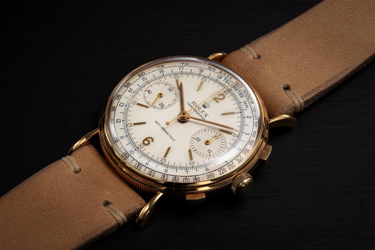 Rolex ref. 4062 yellow gold anti magnetic manual winding chronograph