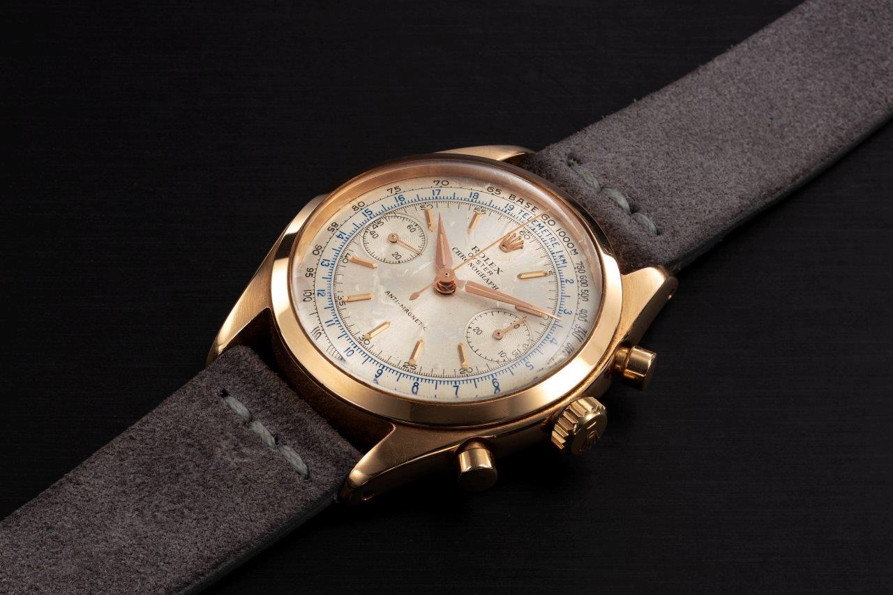 Rolex ref. 6232 a pink gold antimagnetic chronograph