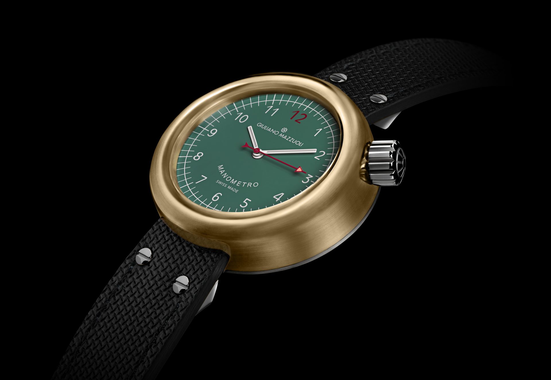 Mnbz04 gm manometro bronze 3 4 green dial