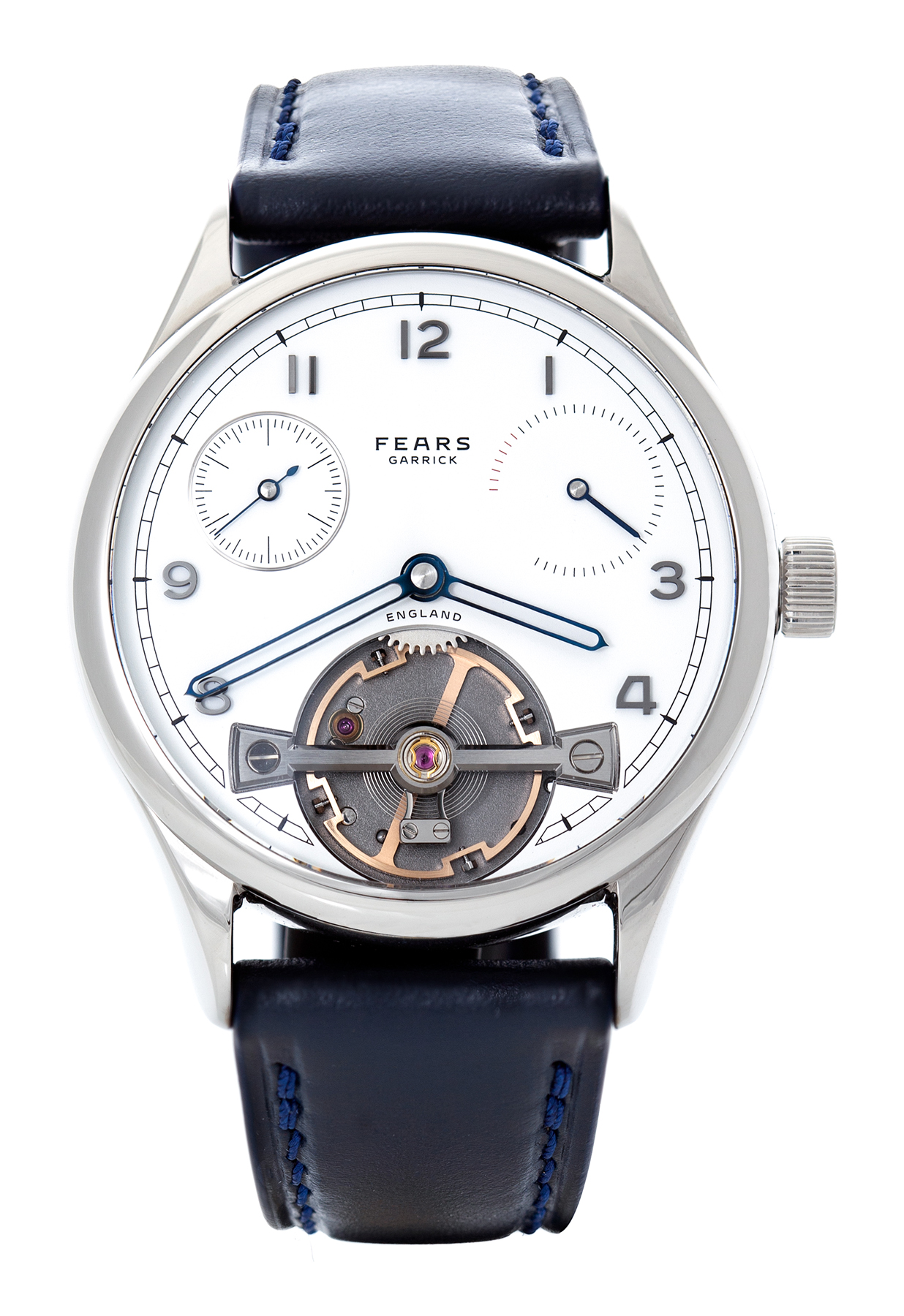 Fears garrick old english white dial on a fears blue strap