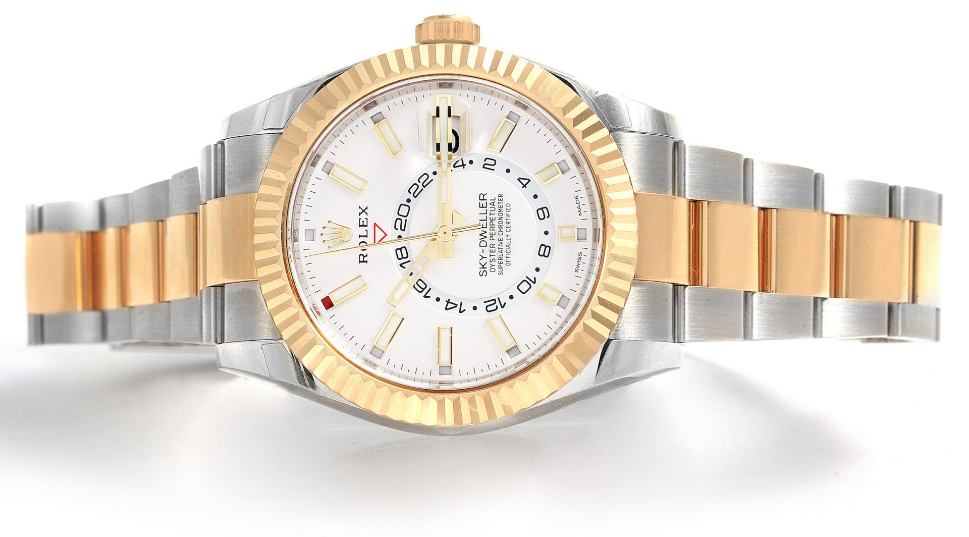 Rolex sky dweller two tone steel yellow gold