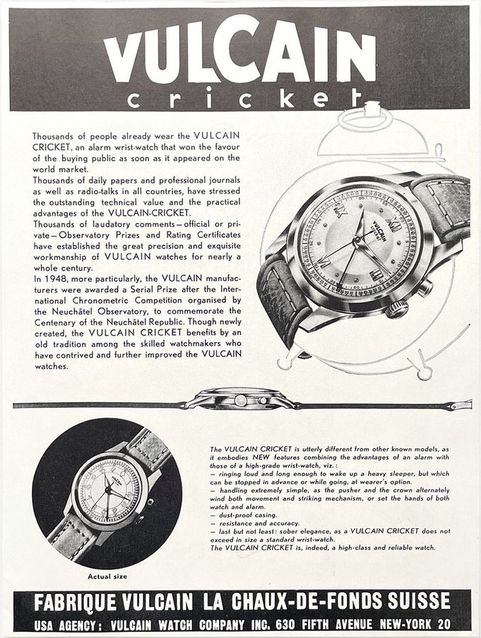 Vulcain cricket advert