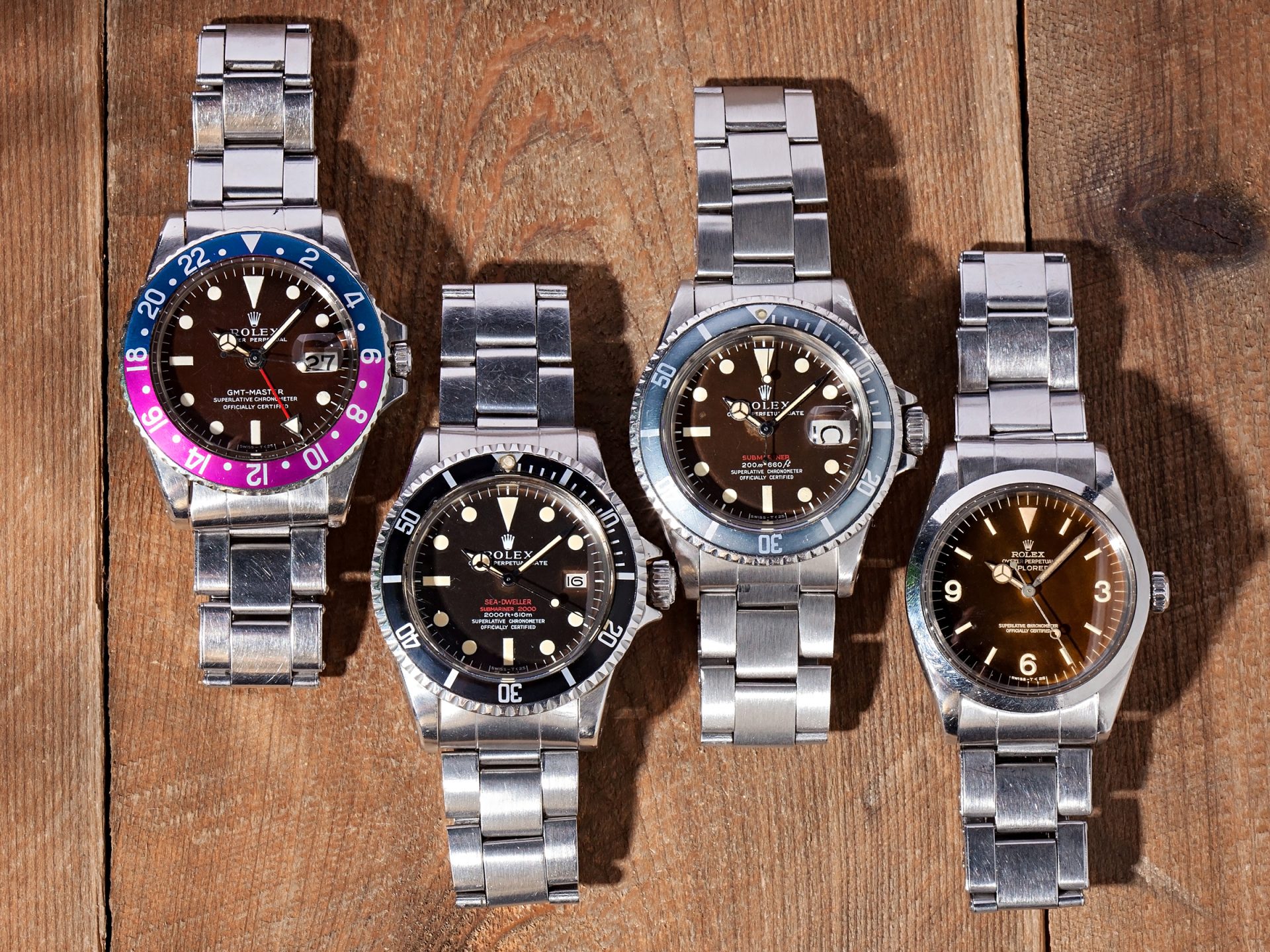 Four Vintage Rolex Tool Watches With Tropical Appear At Online Auction