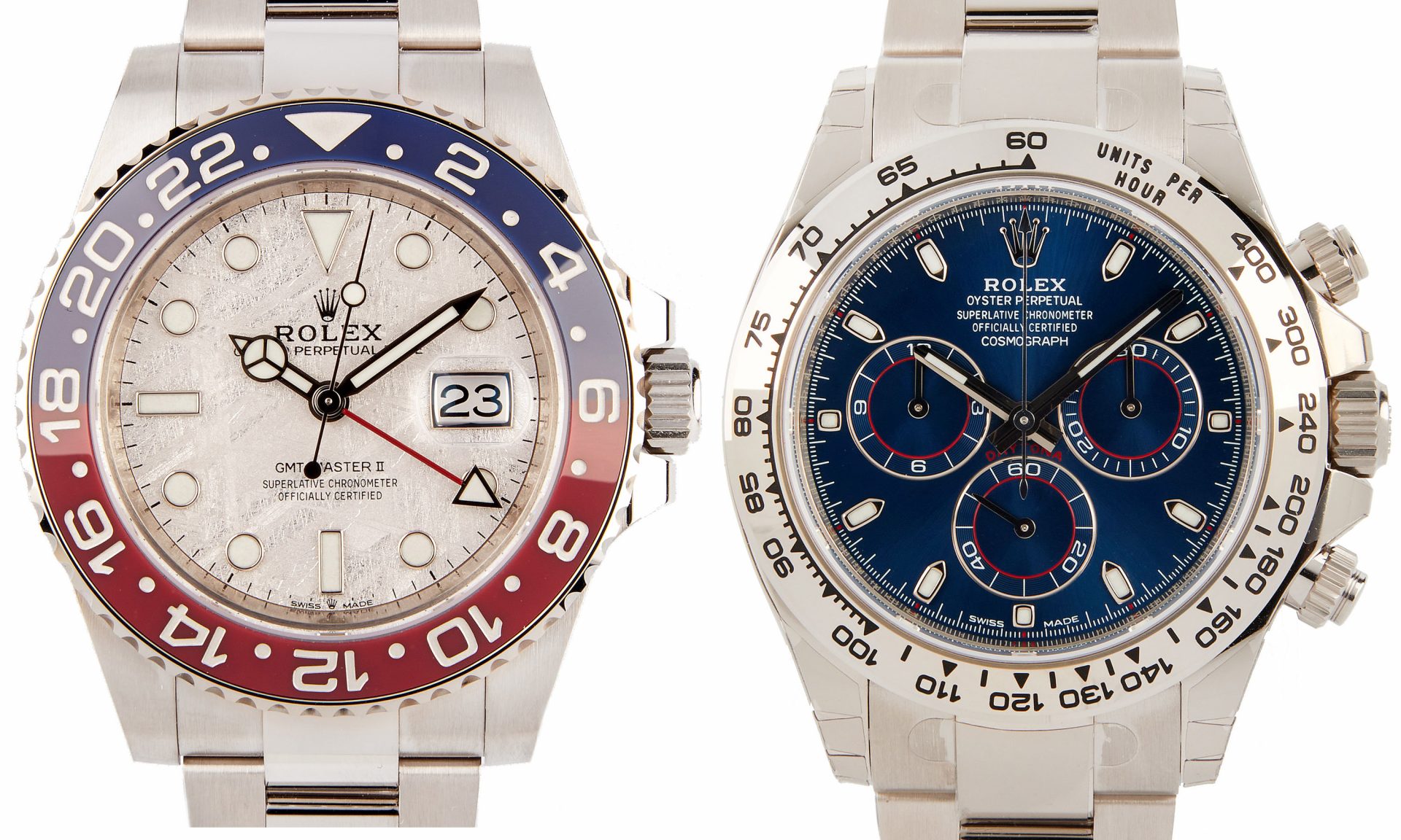 White gold rolex daytona and gmt master ii