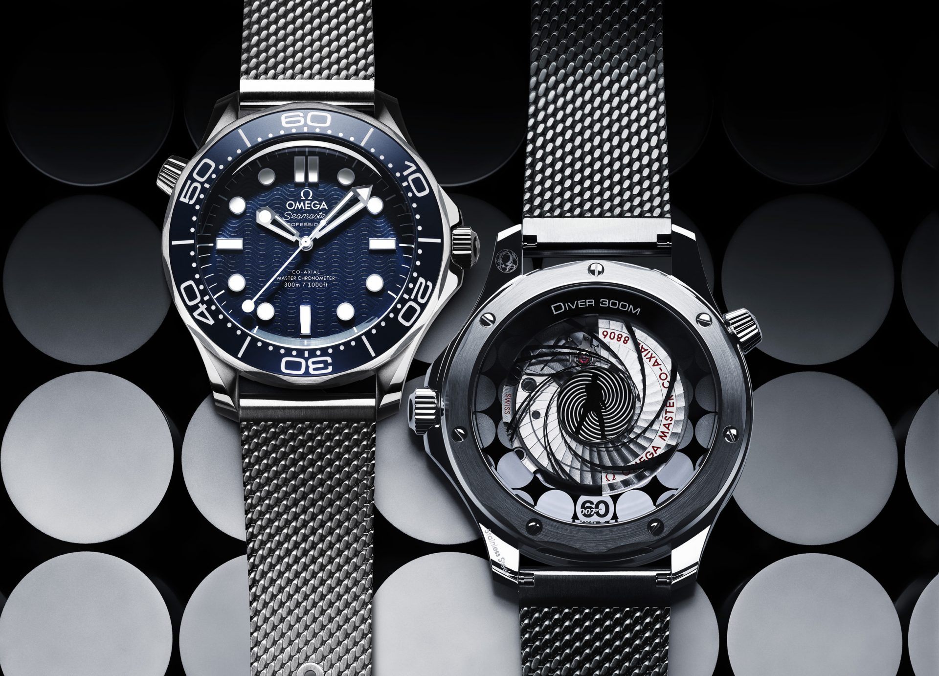 Vacheron constantin's 'panda dial' overseas chronograph omega 210. 30. 42. 20. 03. 002 closeup duo