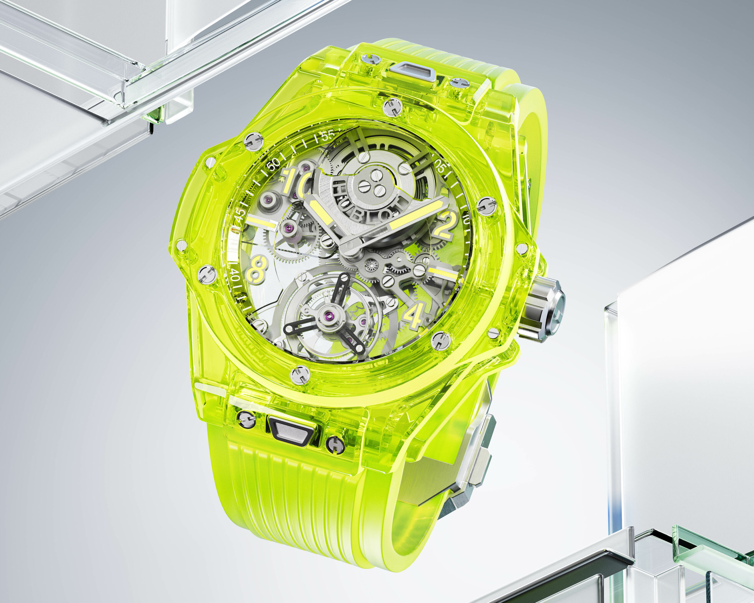 Hublot hublot big bang tourbillon automatic yellow neon saxem 429. Jy. 0120. Rt ls 2 horizontal scaled