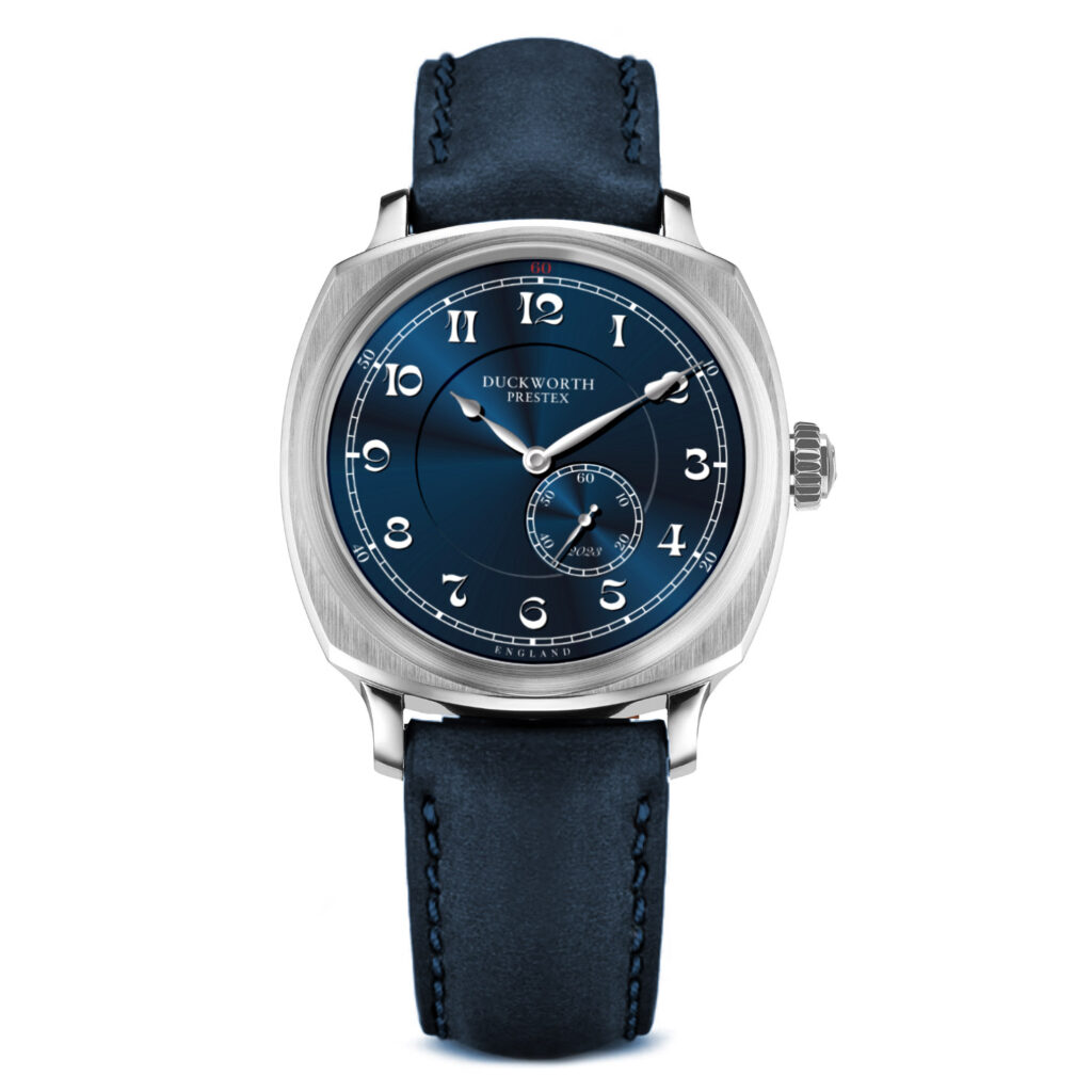 British watch blue dial leather2