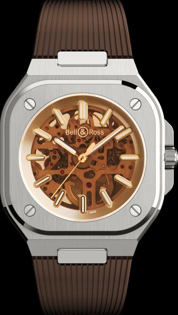 Watches br05 sketelon golden rubber