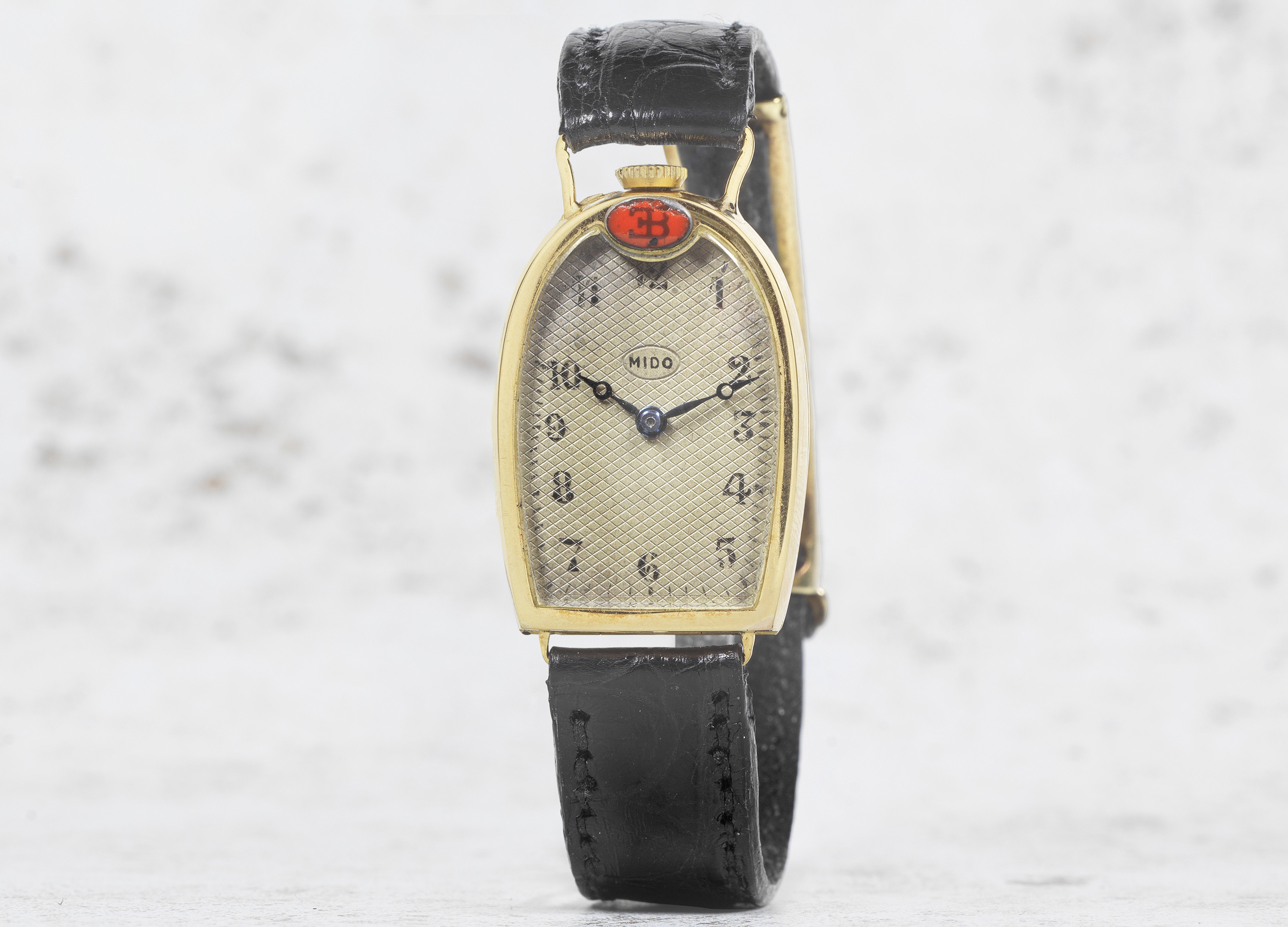 18k gold mido for bugatti wristwatch circa 1925 estimate 50000 80000