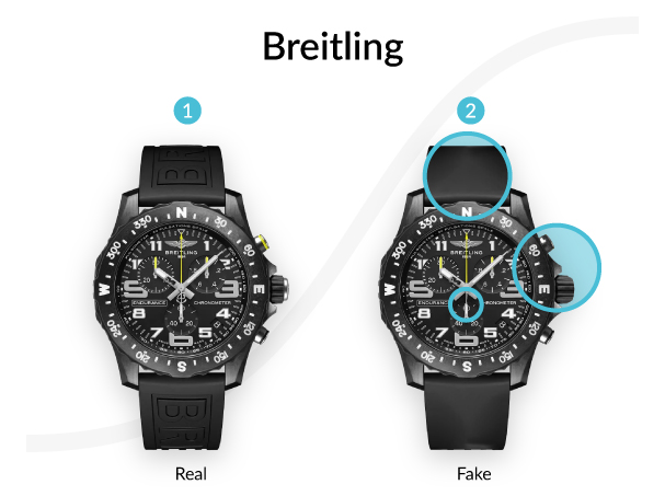 Breitling fake features highlighted
