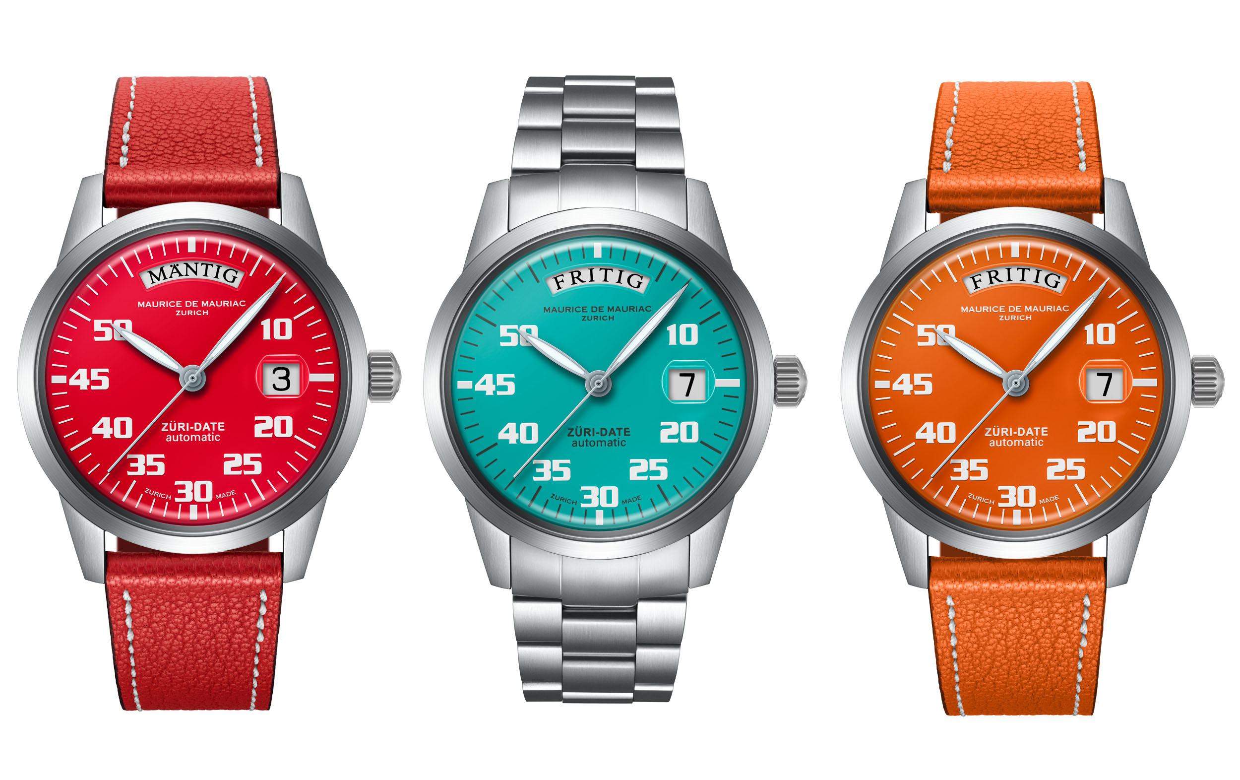 Maurice De Mauriac Swiss-German Day-dates Adopt The Colours Of