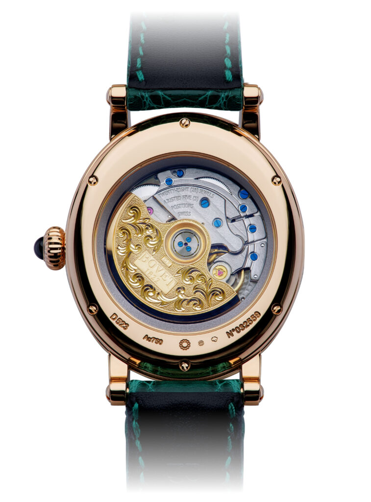 Bovet sm bovet recital 23 red gold green dial wb back